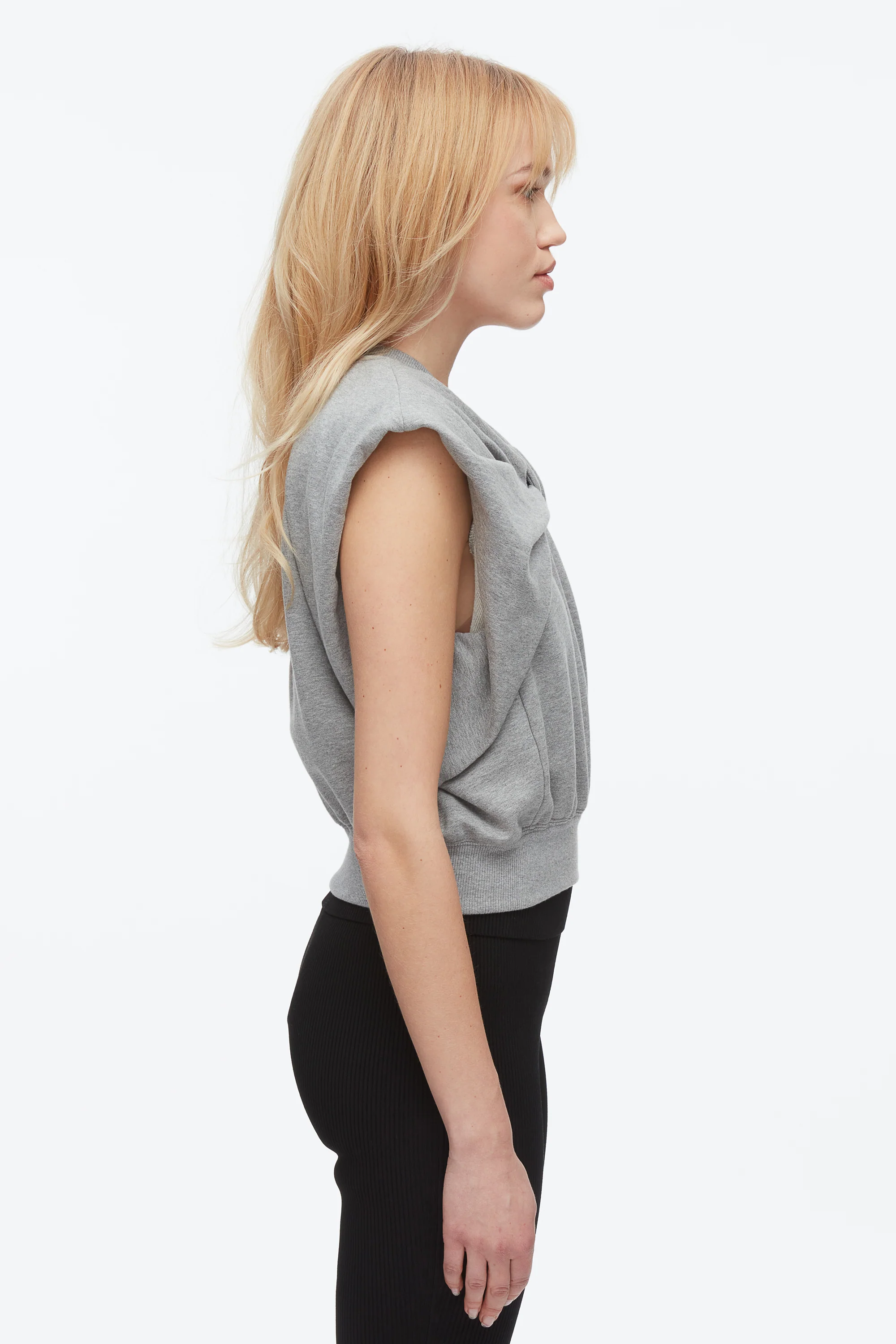 Draped Bow French Terry Top - Image 4