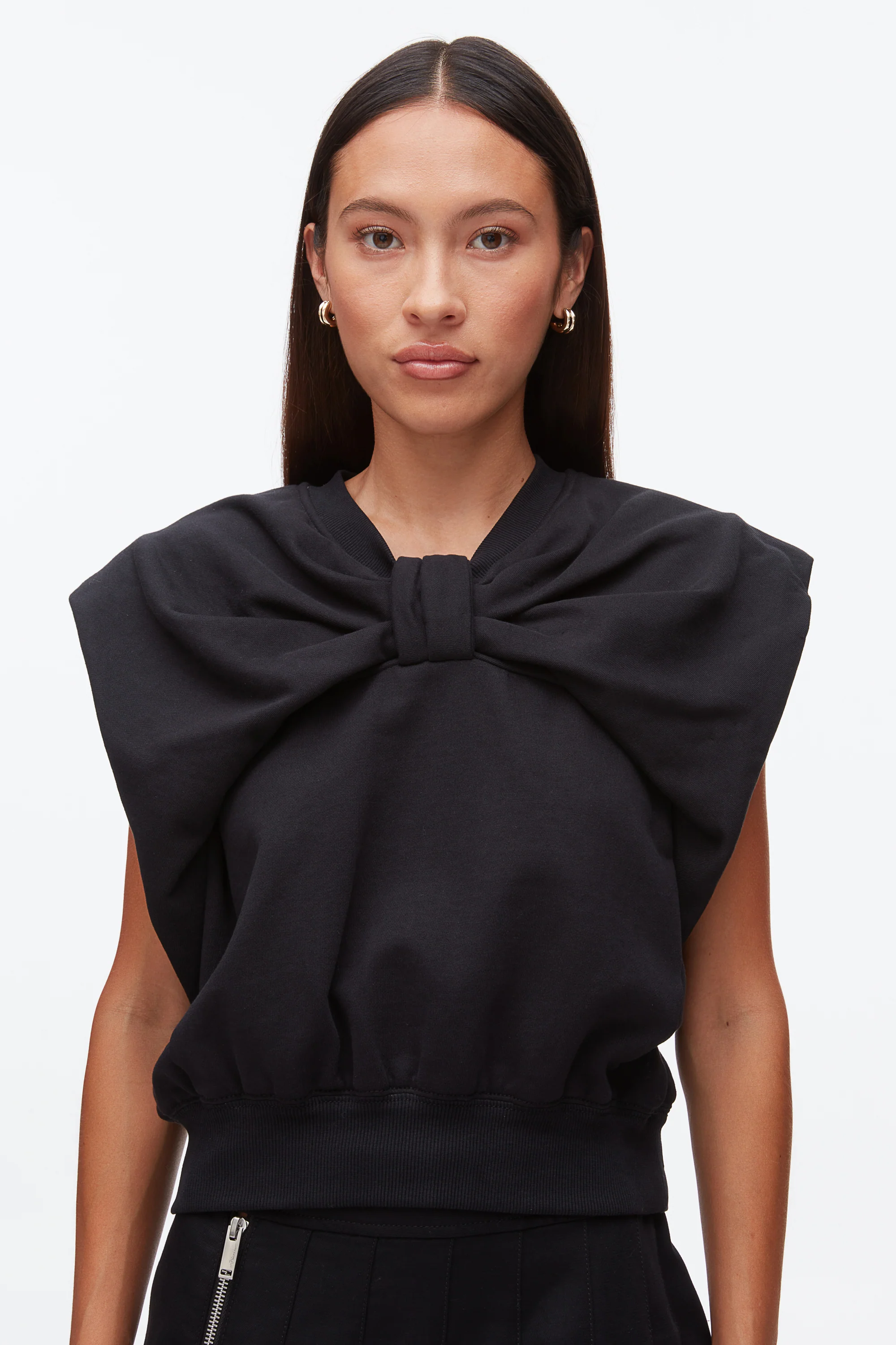 Draped Bow French Terry Top - Image 9
