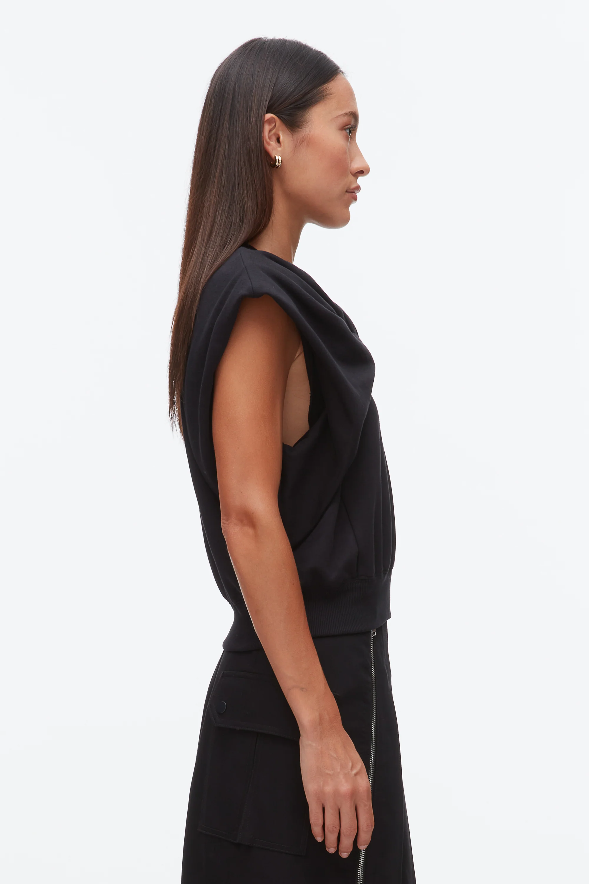 Draped Bow French Terry Top - Image 10
