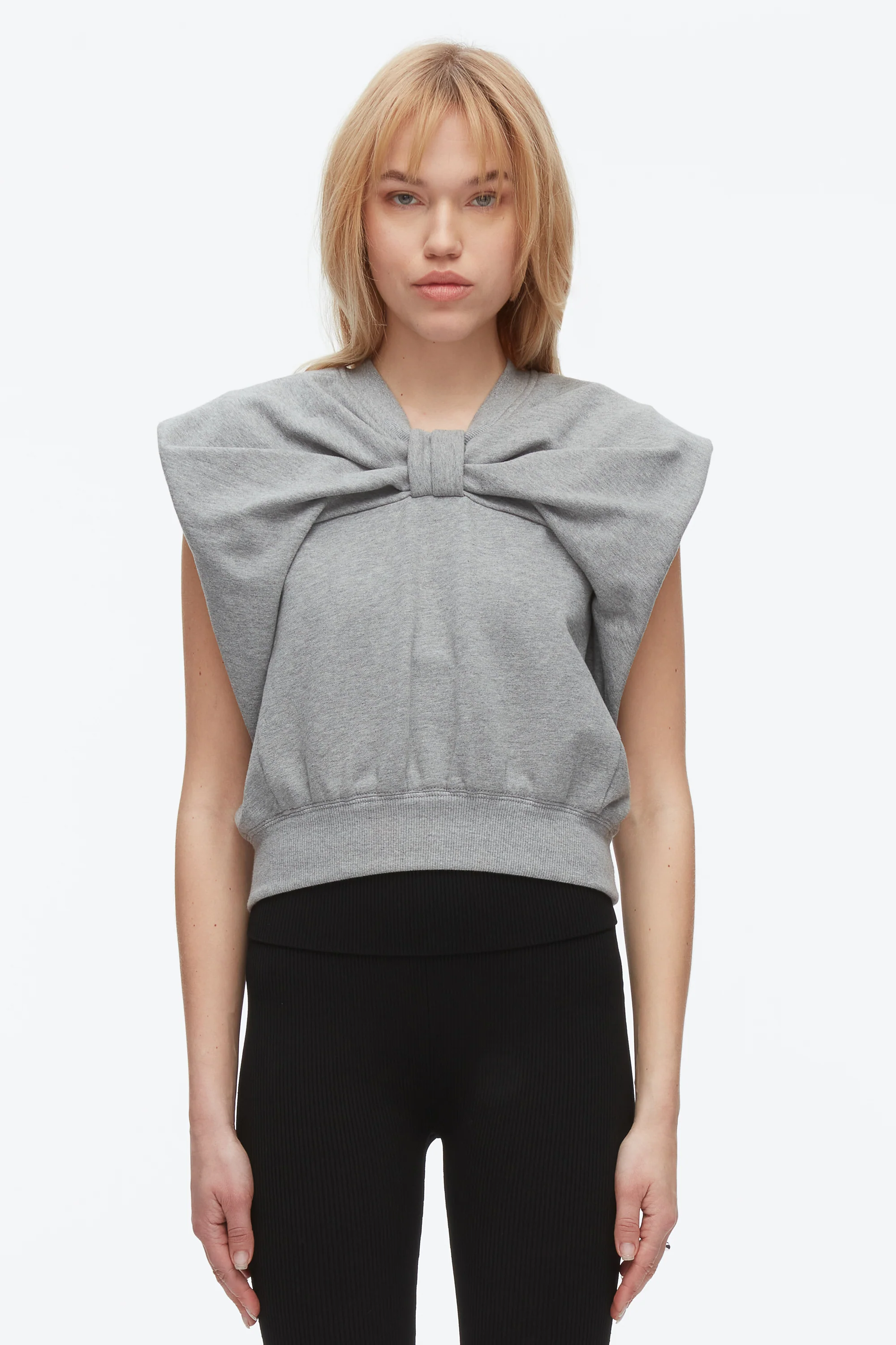 Draped Bow French Terry Top - Image 3