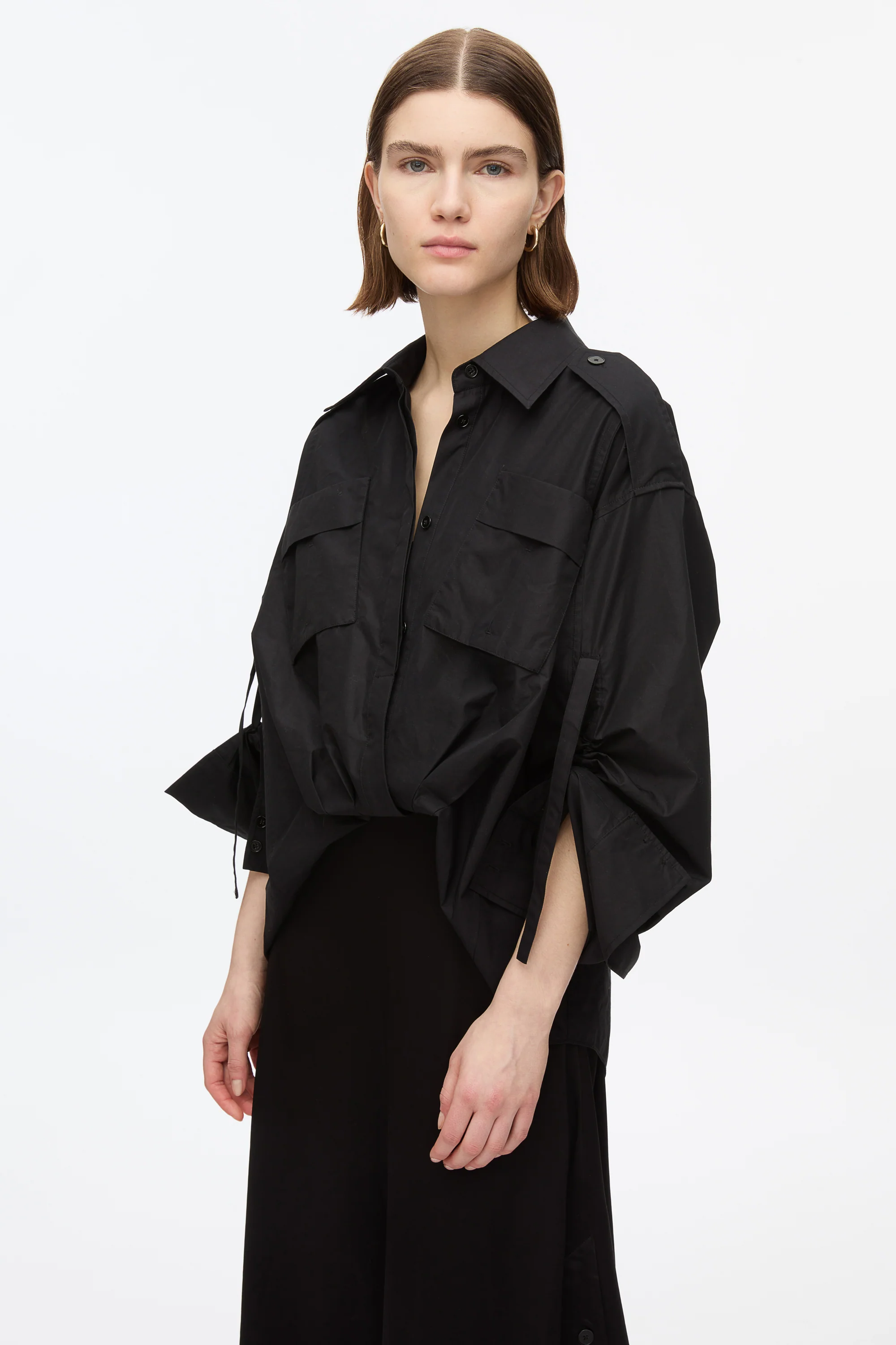 Draped Shirt Combo Slip Dress - Image 11