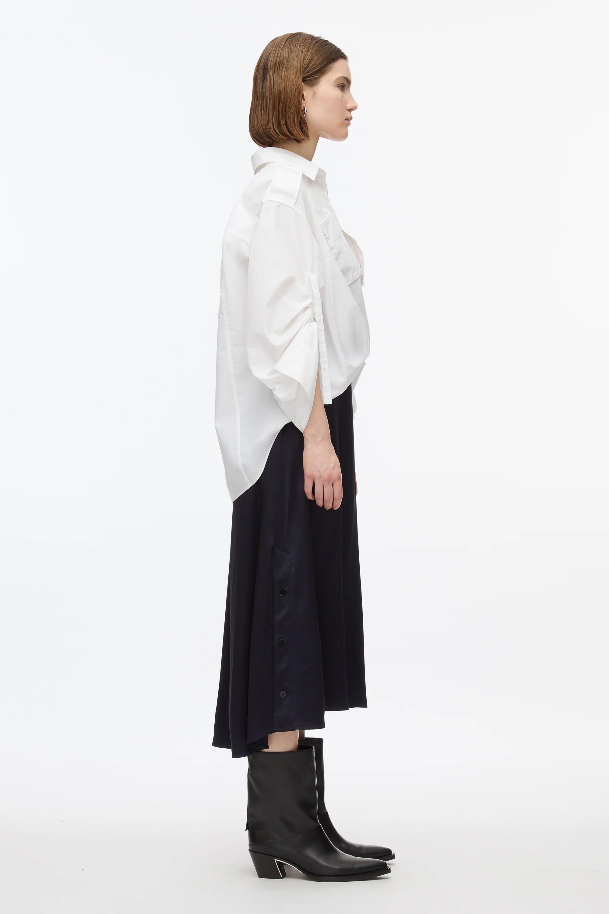 Draped Shirt Combo Slip Dress - Image 3