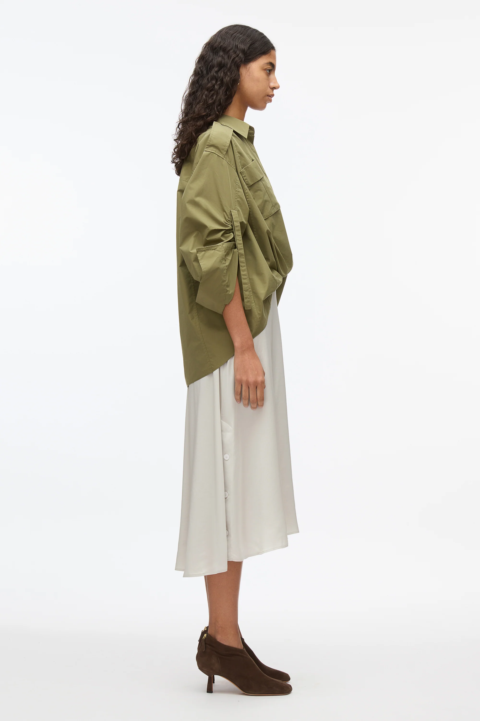 Draped Shirt Combo Slip Dress - Image 14