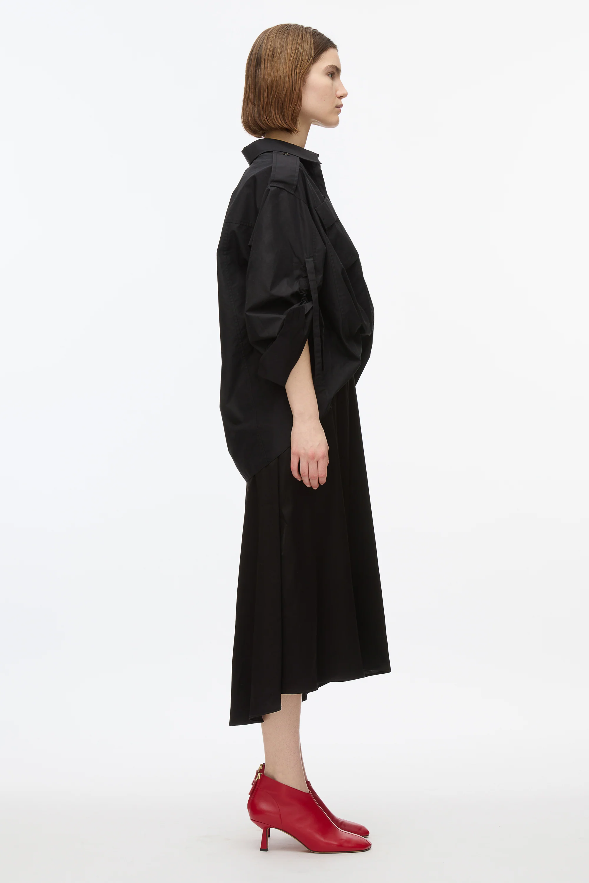 Draped Shirt Combo Slip Dress - Image 9