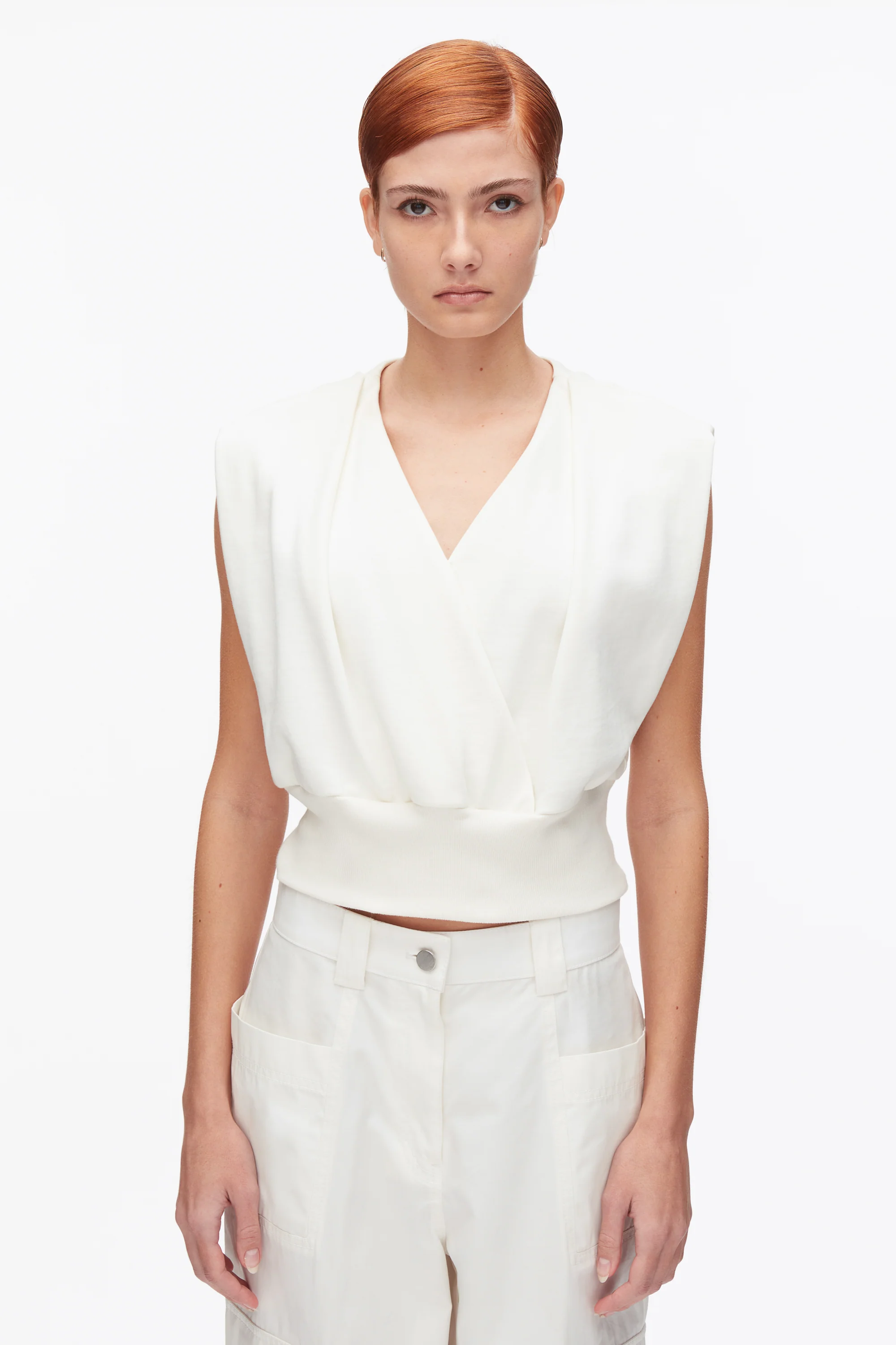 Draped Sleeveless French Terry Top - Image 10