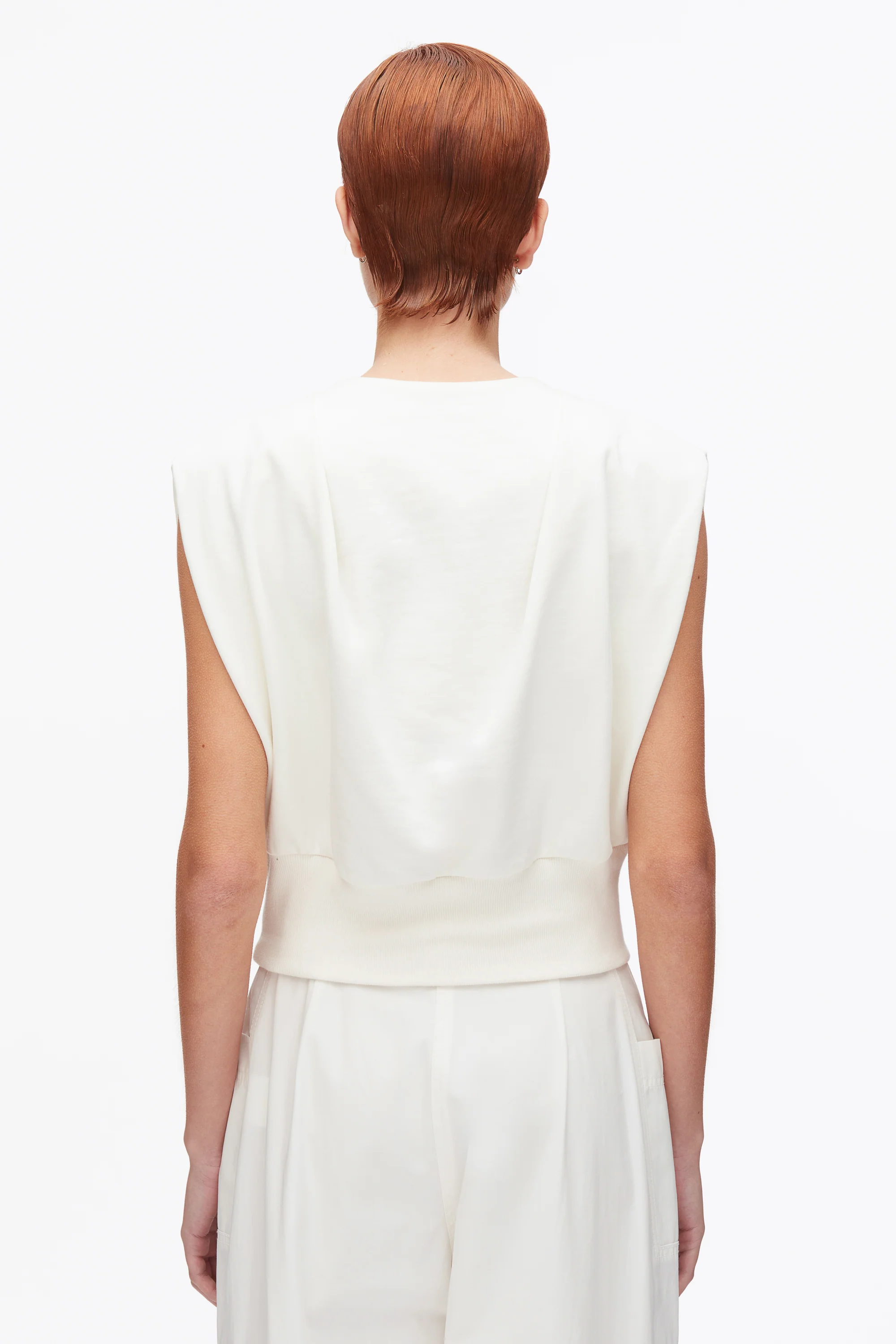 Draped Sleeveless French Terry Top - Image 12