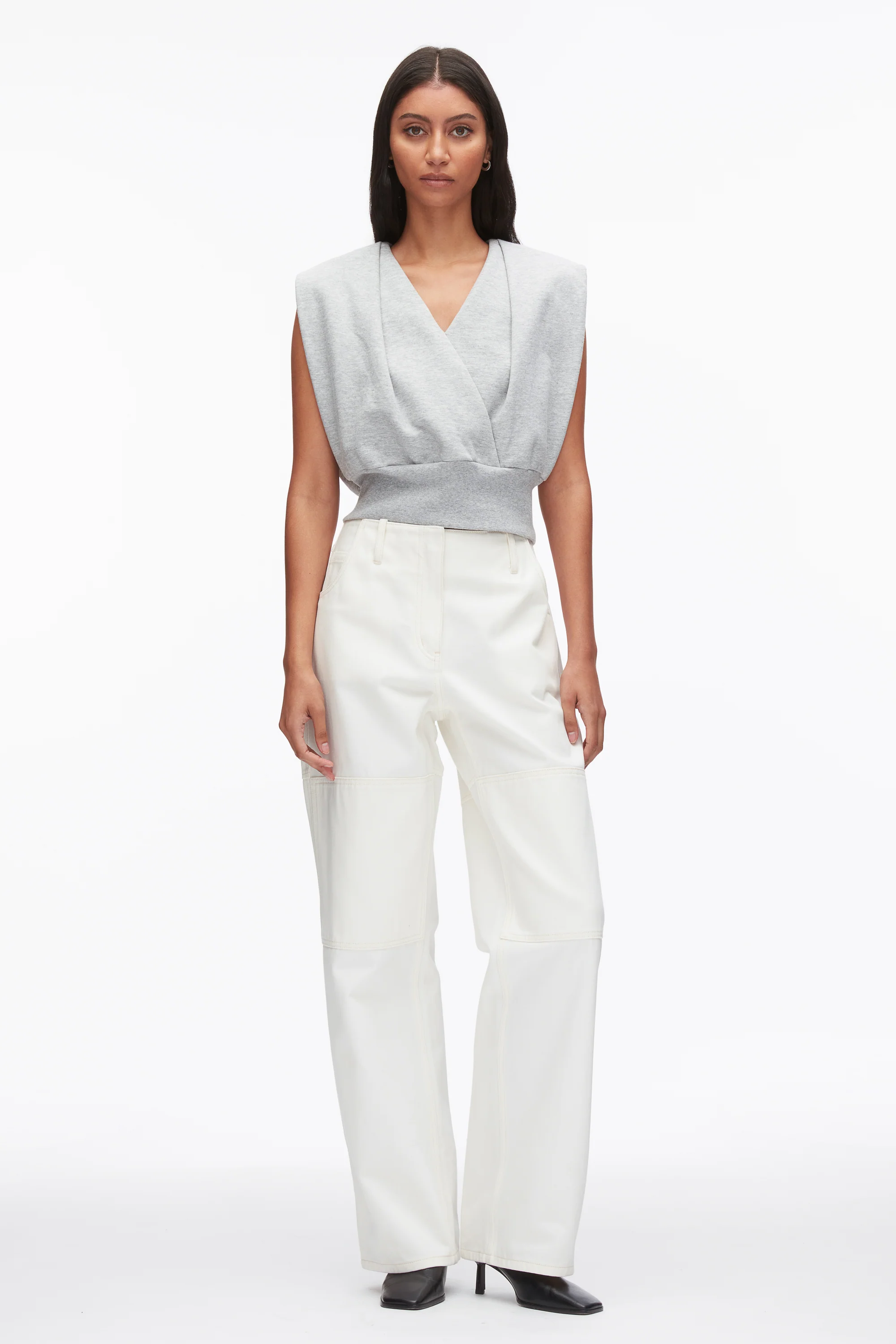 Draped Sleeveless French Terry Top - Image 15
