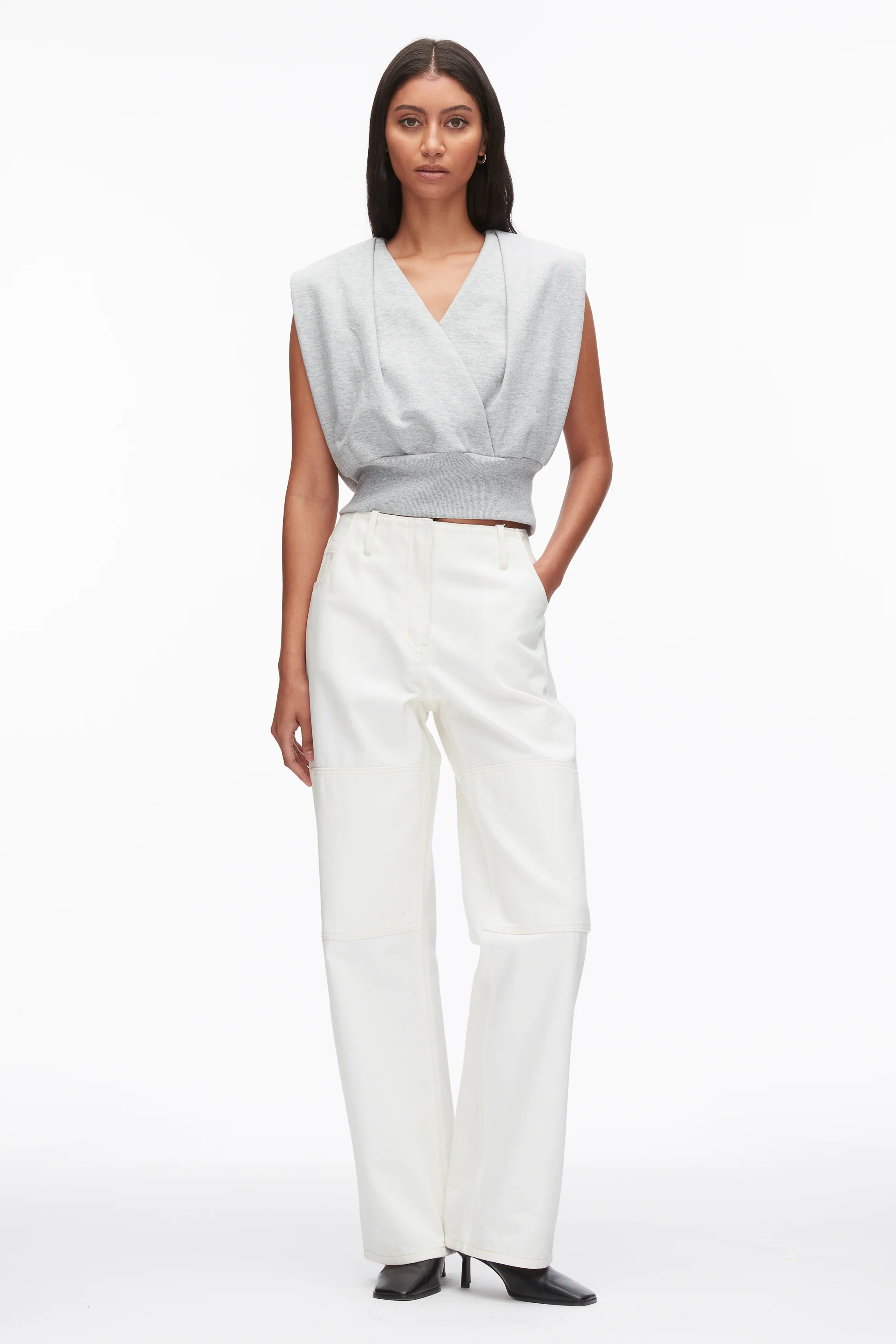 Draped Sleeveless French Terry Top - Image 16