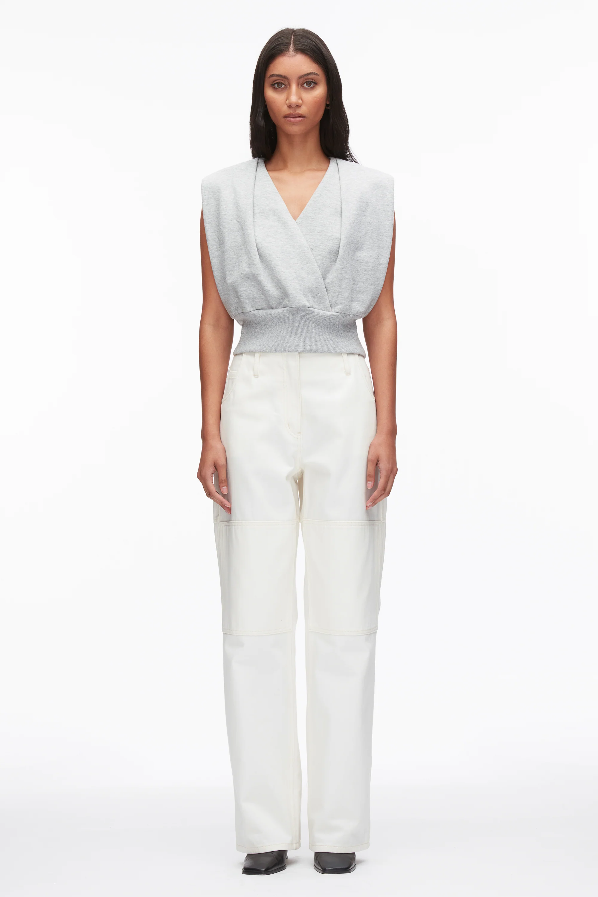 Draped Sleeveless French Terry Top - Image 17