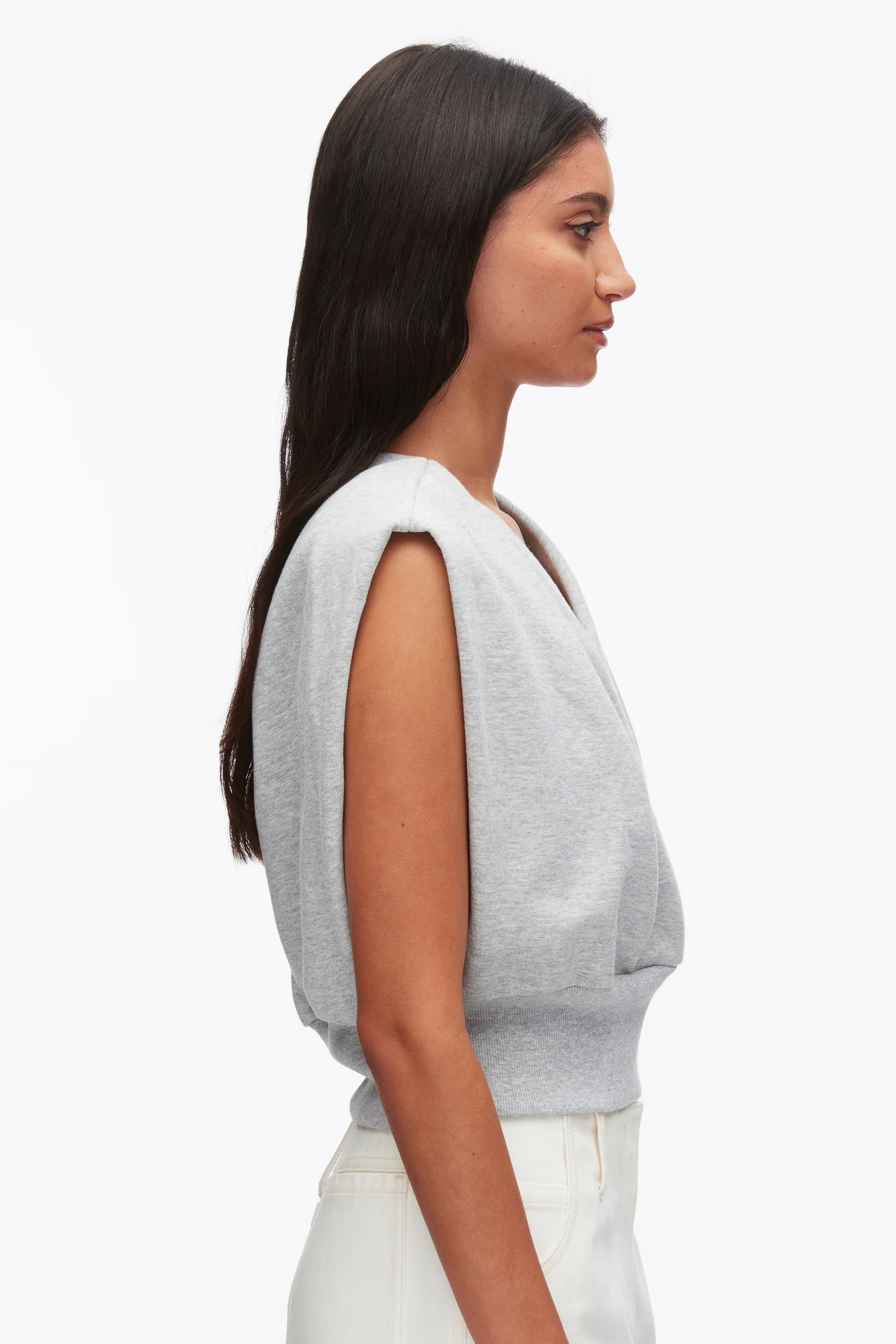 Draped Sleeveless French Terry Top - Image 19