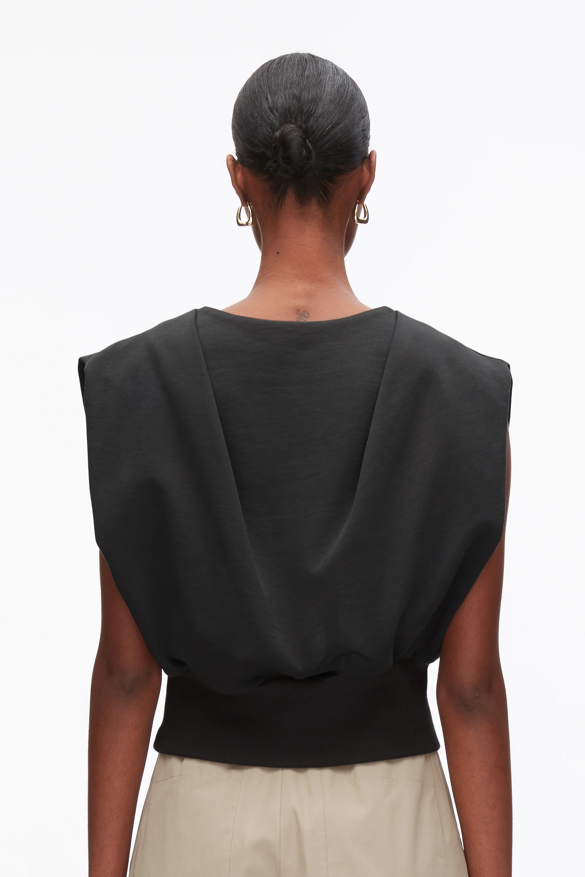 Draped Sleeveless French Terry Top - Image 5