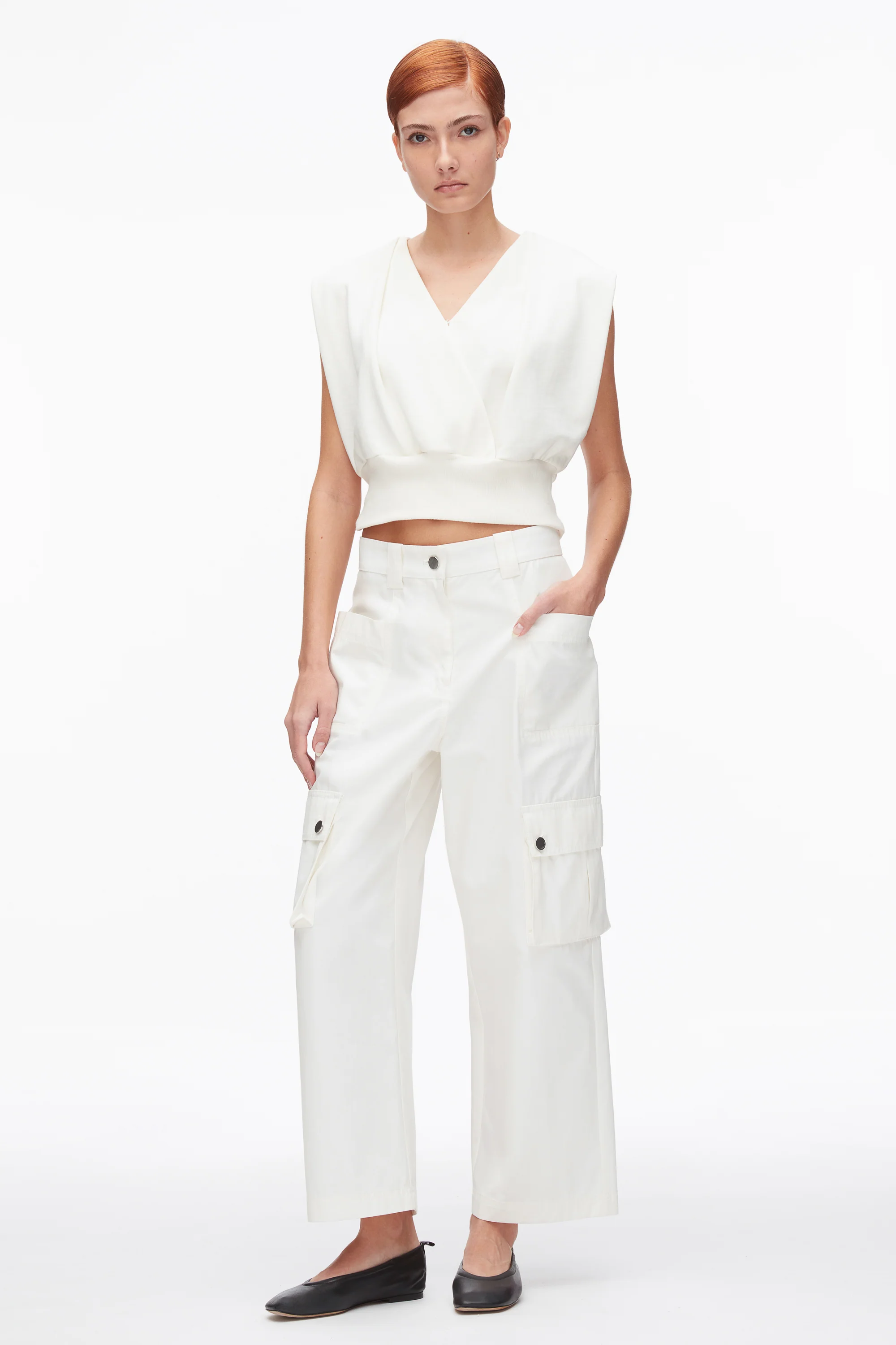 Draped Sleeveless French Terry Top - Image 8