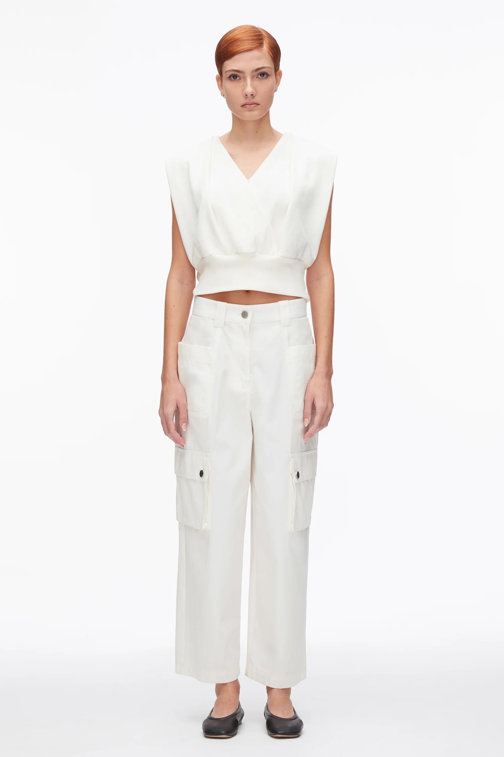Draped Sleeveless French Terry Top - Image 9