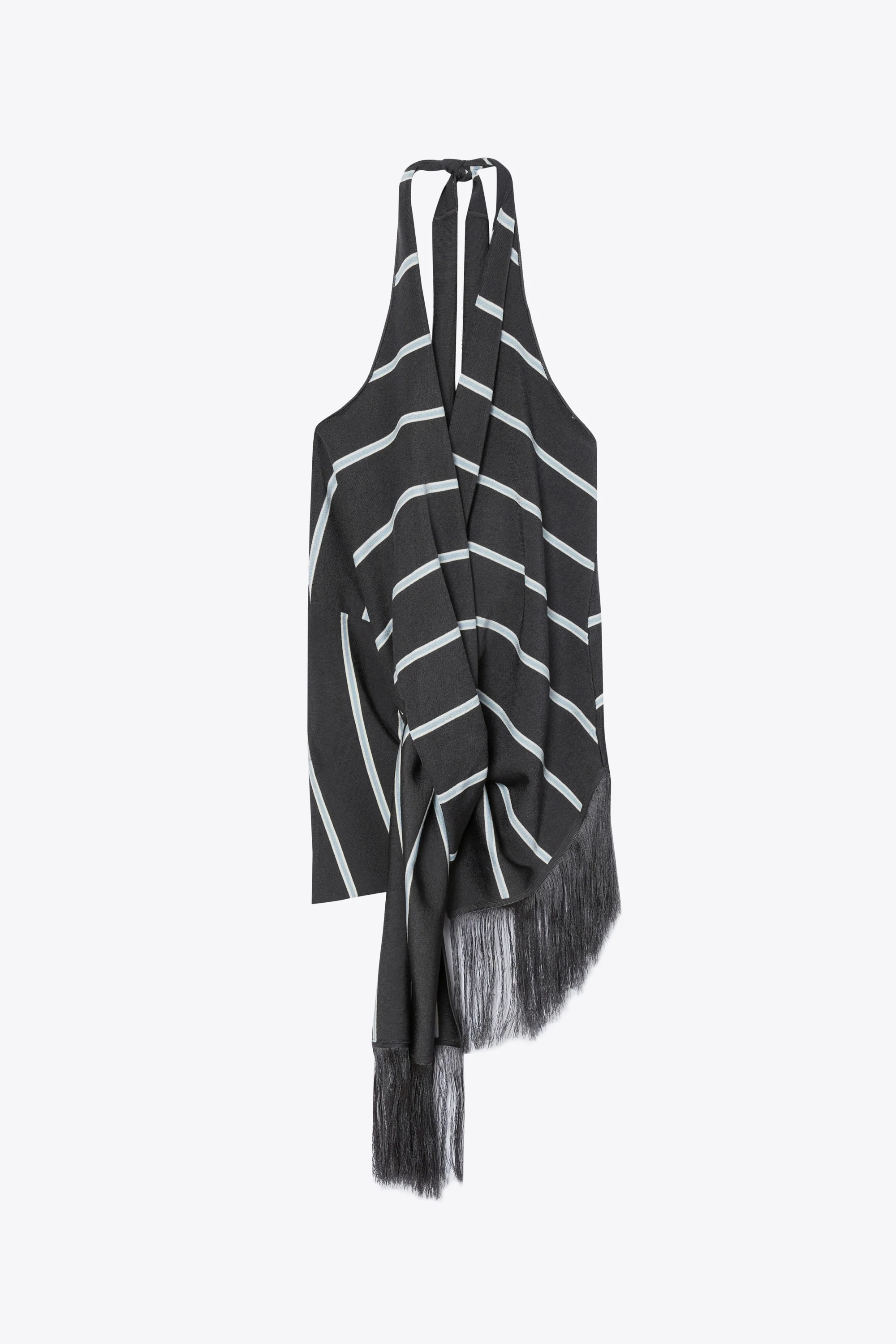 Draped Stripe Halter Top with Fringe - Image 14