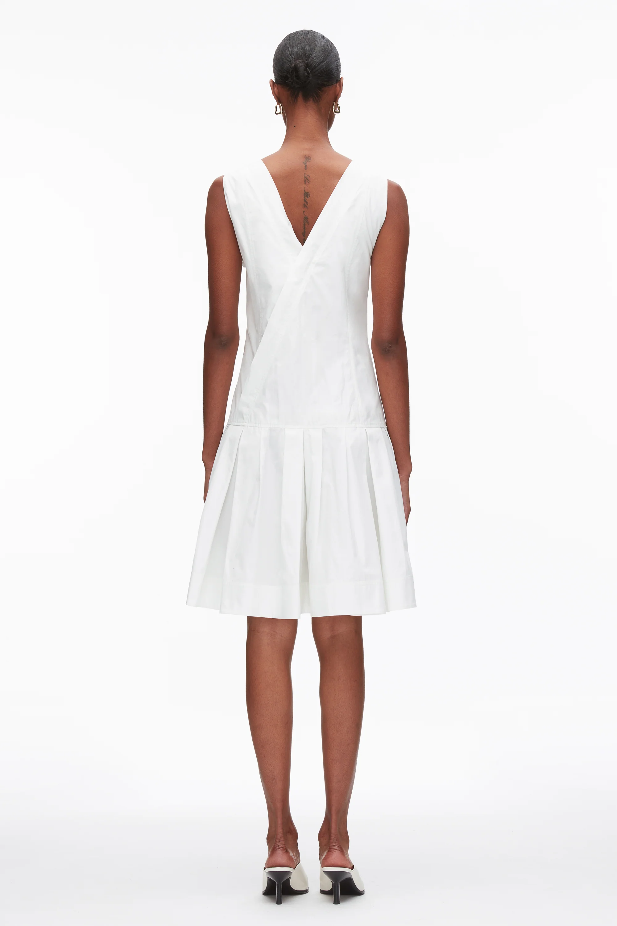 Draped Tank Dress with Floral Appliqué - Image 5