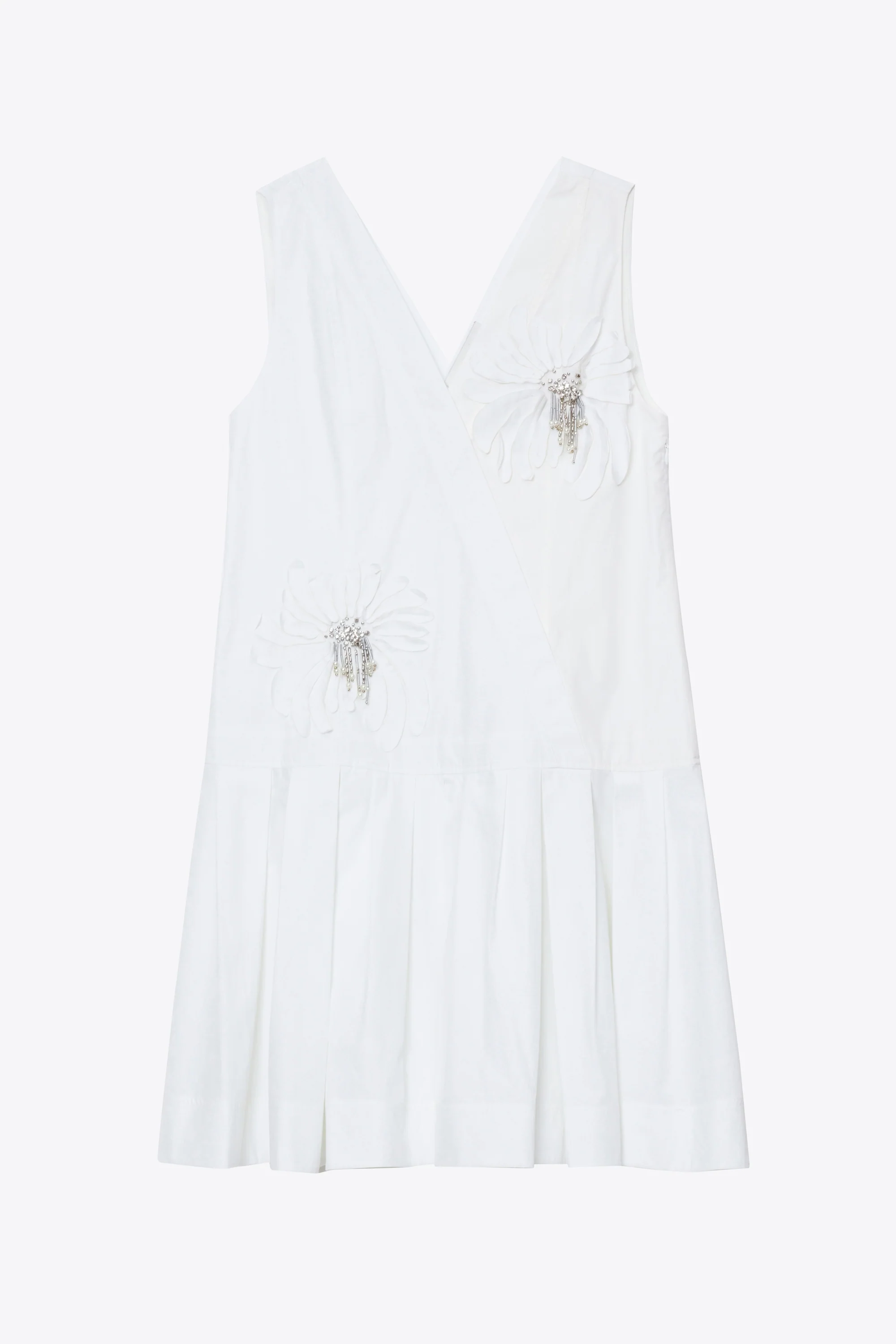 Draped Tank Dress with Floral Appliqué - Image 8
