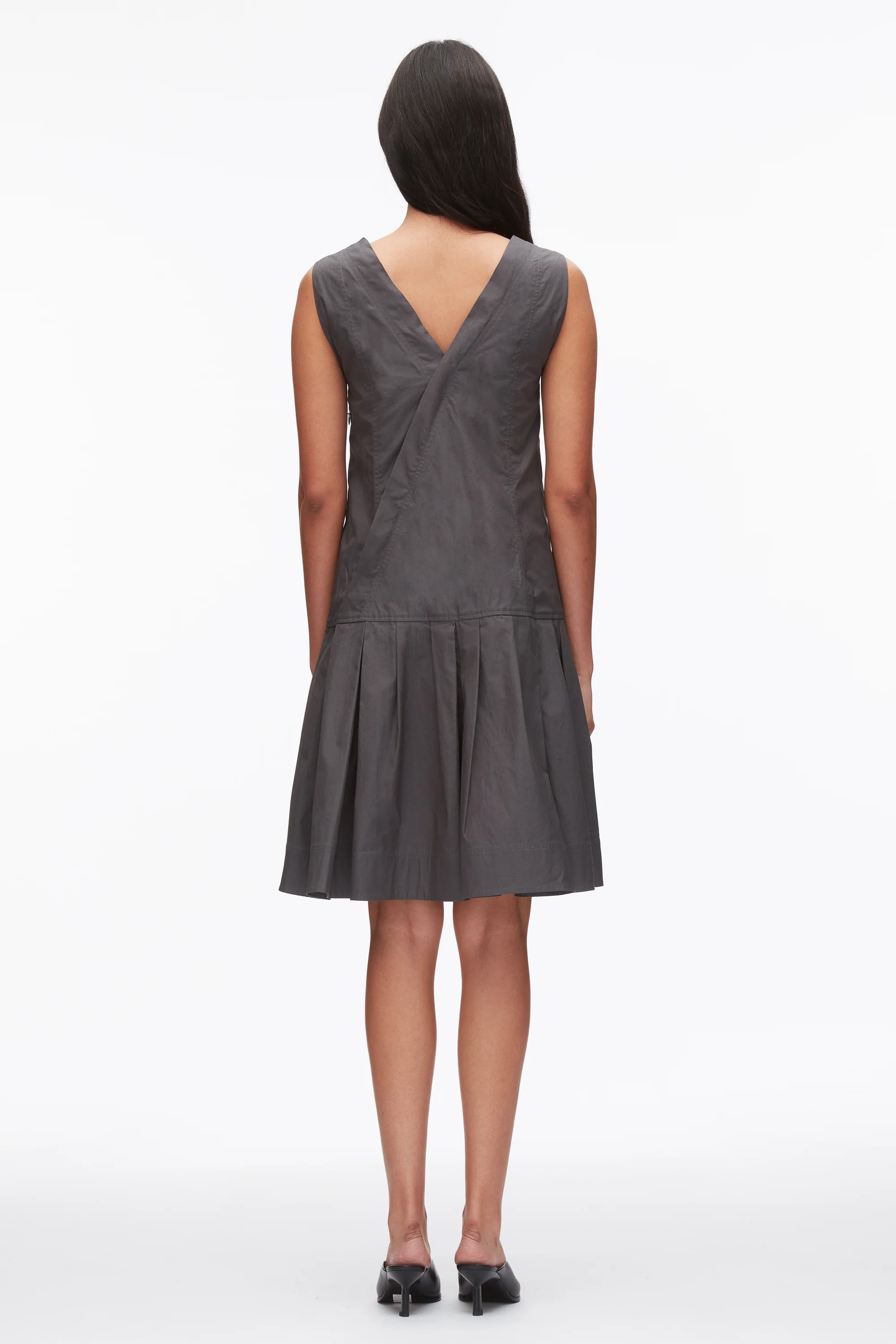Draped Tank Dress with Floral Appliqué - Image 12