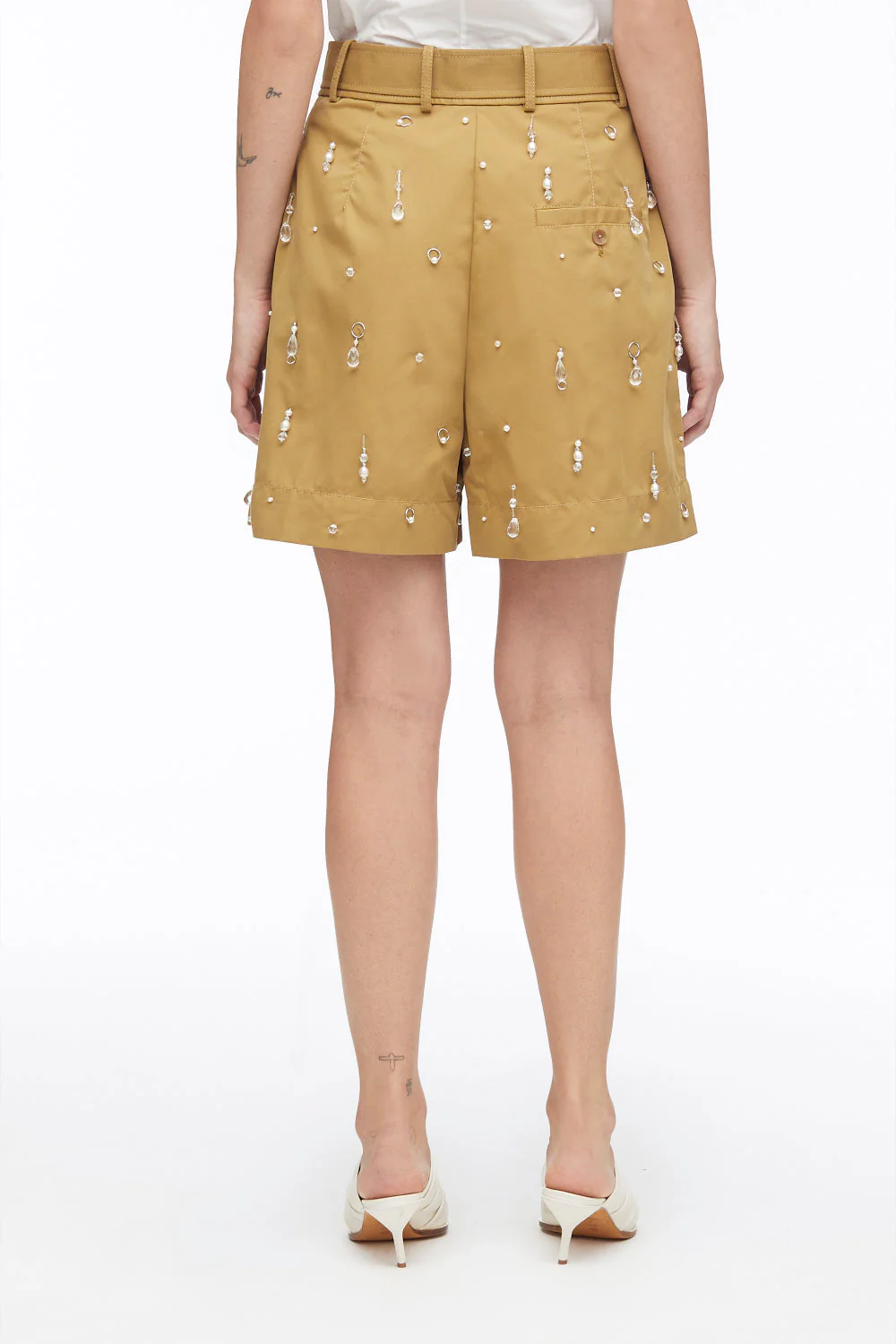 Drip-Embellished Chino Pleated Shorts - Image 4