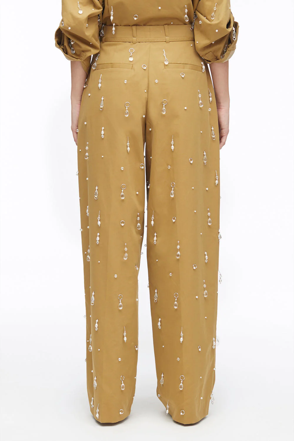 Embellished Wide-Leg Chino Trousers - Image 4