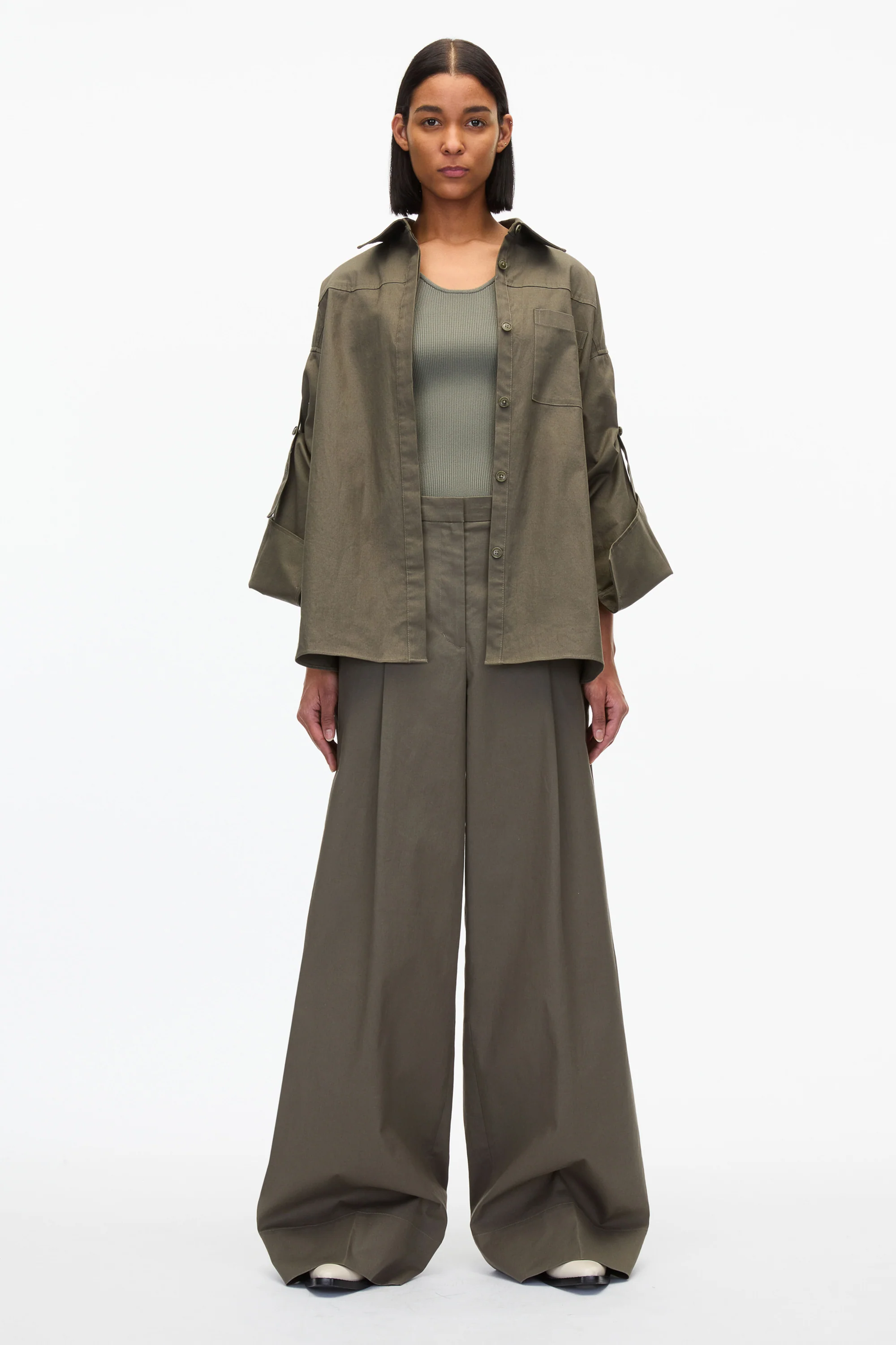 Drop Back Shirt with Convertible Sleeves - Image 2