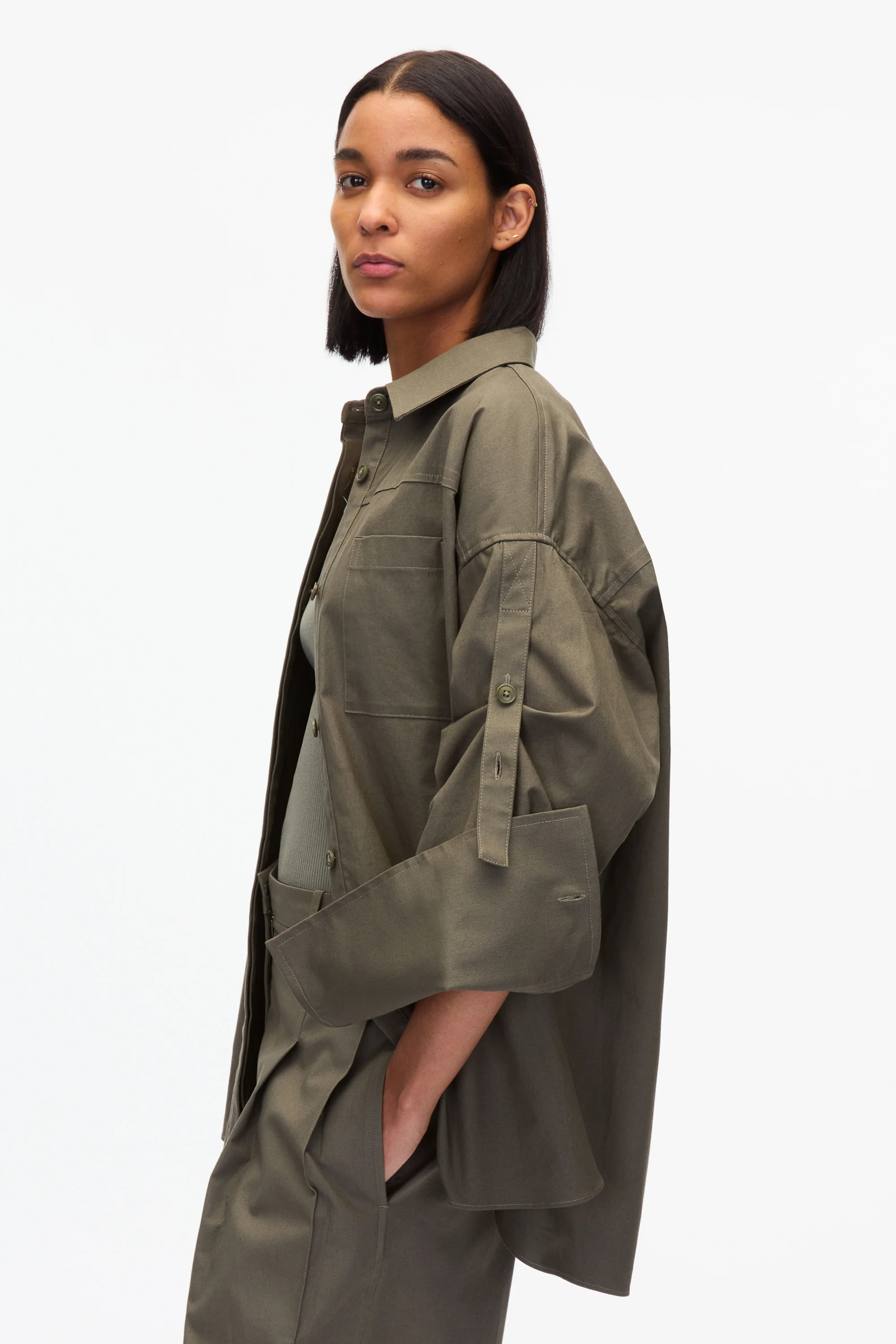 Drop Back Shirt with Convertible Sleeves - Image 6