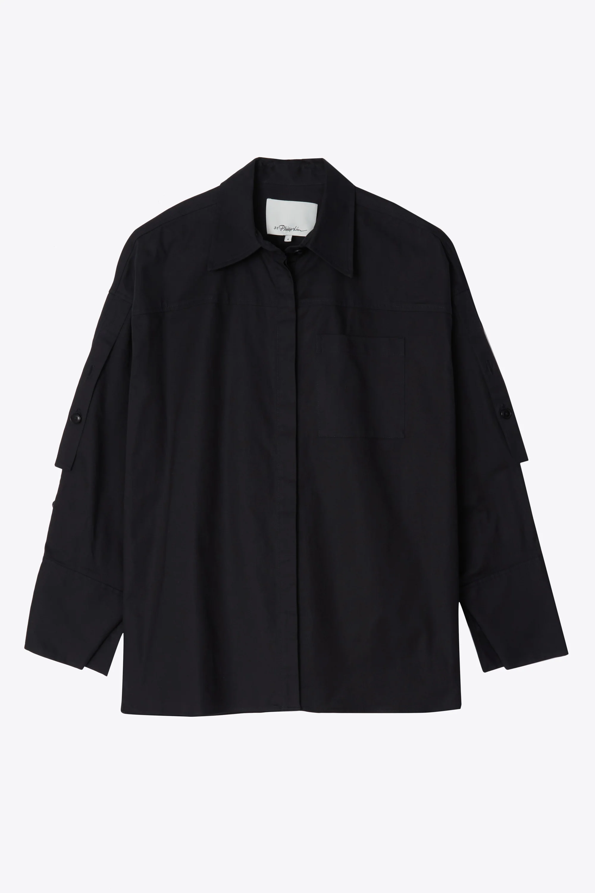Drop Back Shirt with Convertible Sleeves