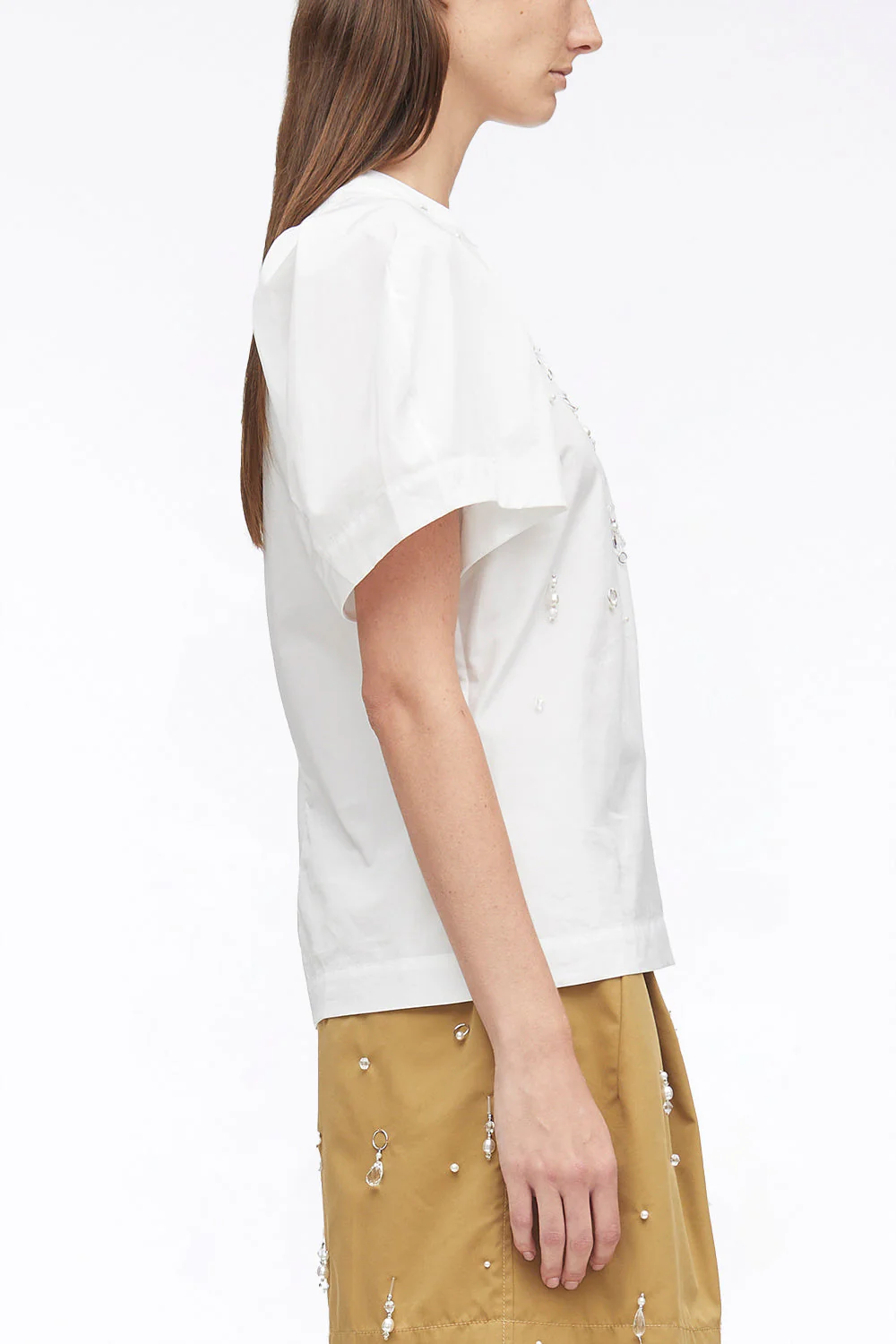 Embellished Classic Poplin Puff Sleeve Top - Image 3