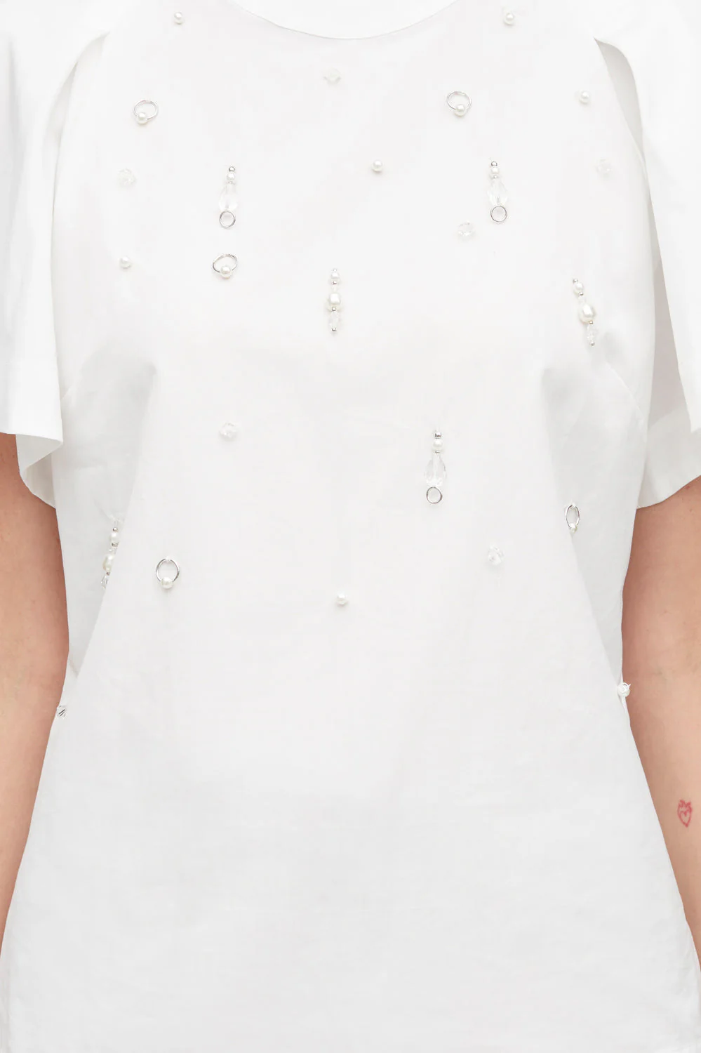 Embellished Classic Poplin Puff Sleeve Top - Image 5