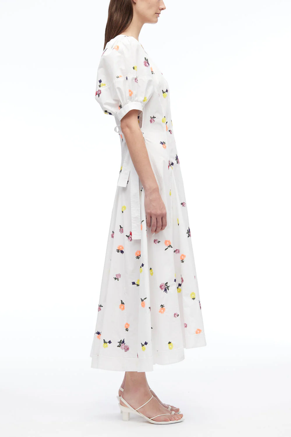 Sequin Embellished Puff Sleeve Midi Dress - Image 3