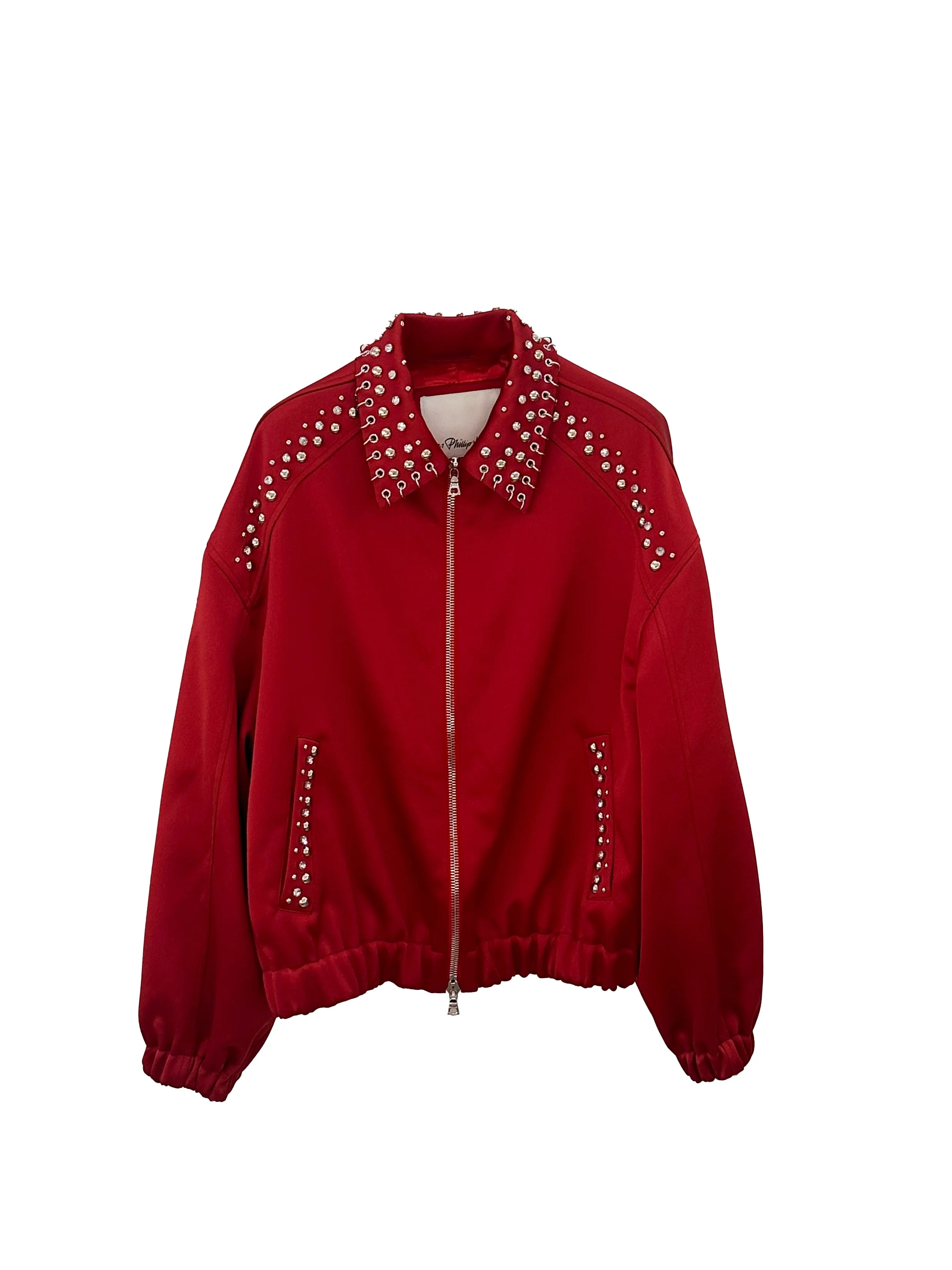 Embellished Structured Satin Jacket - Image 8