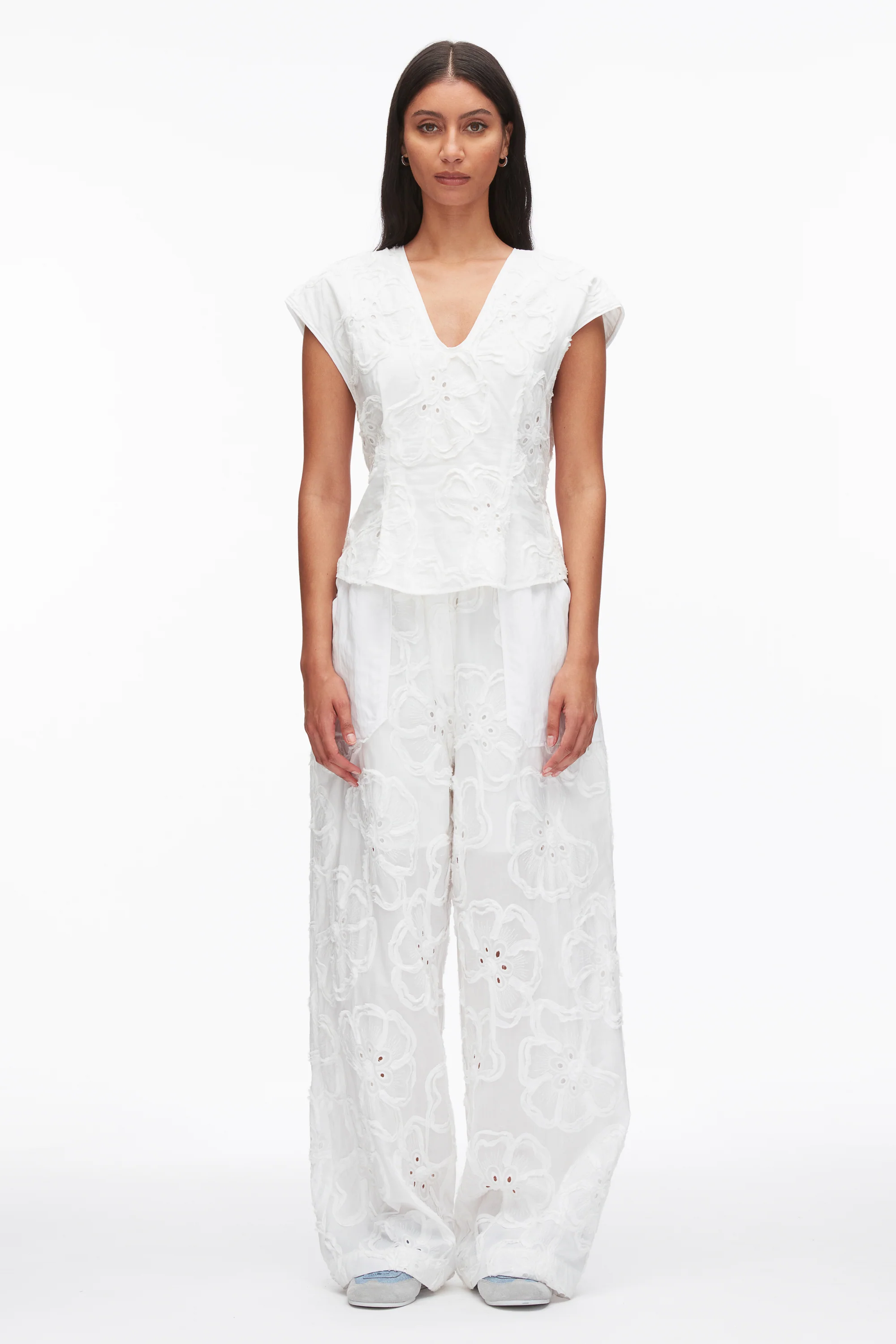 Embroidered Cap Sleeve Top - Image 10