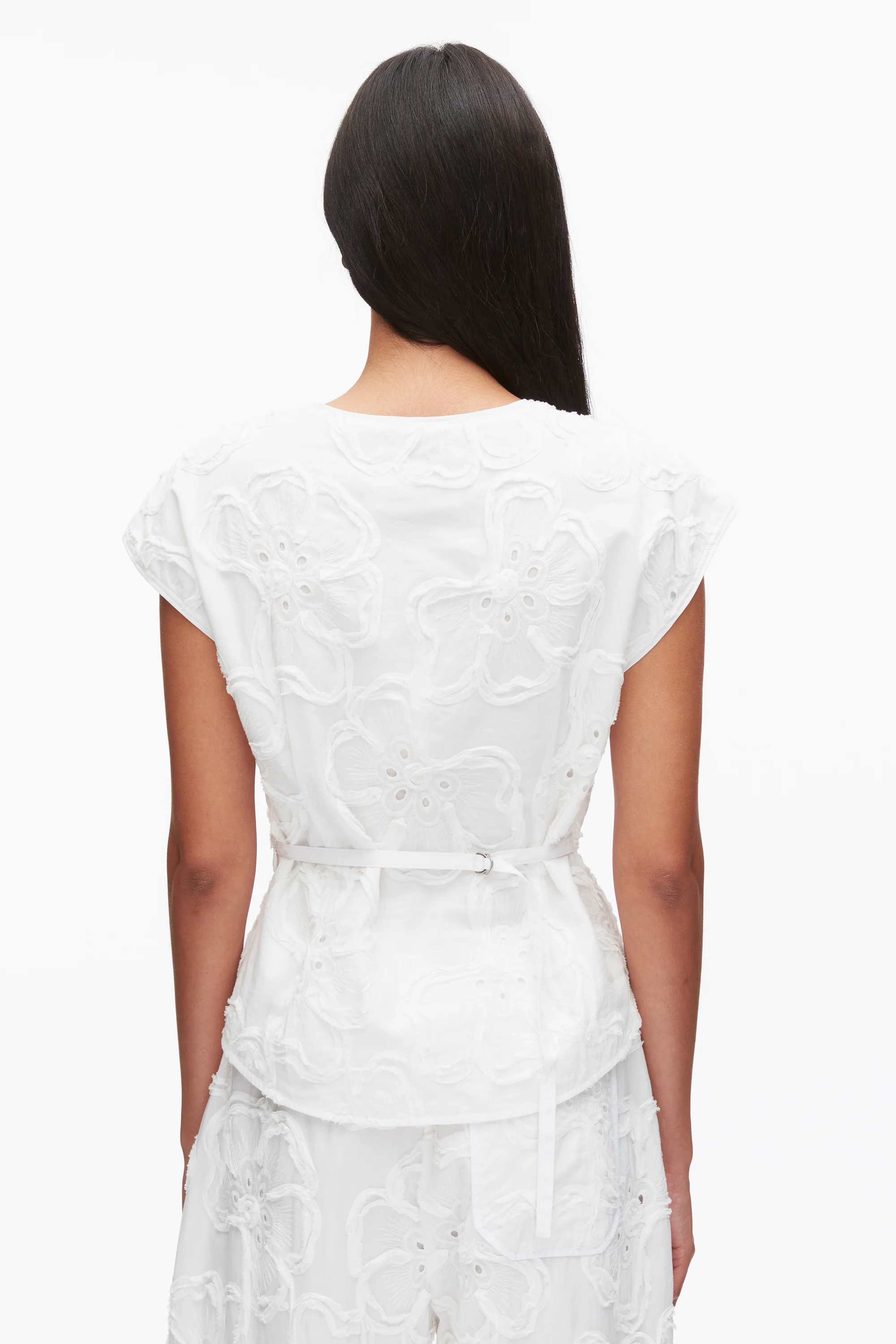 Embroidered Cap Sleeve Top - Image 13