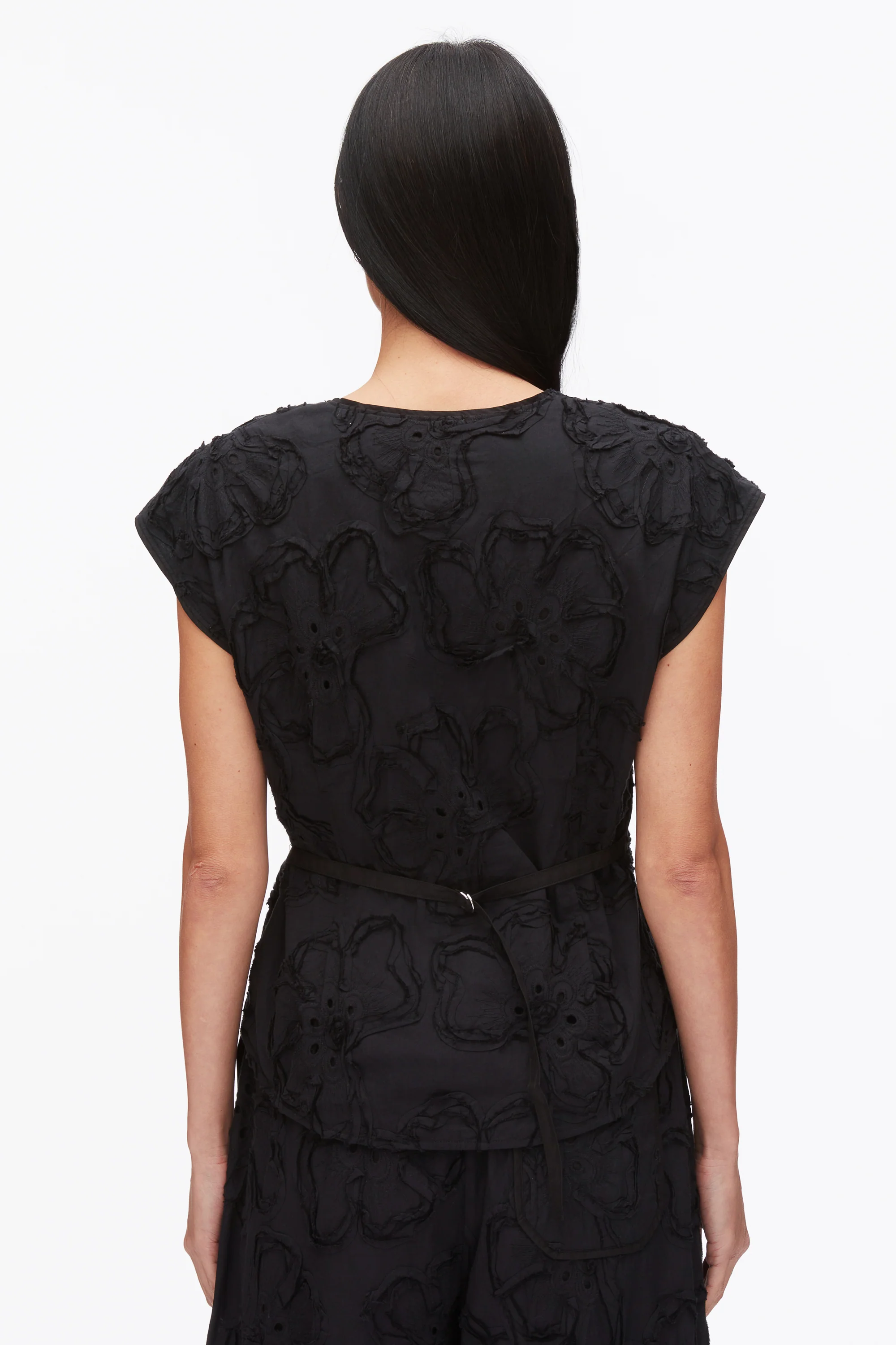 Embroidered Cap Sleeve Top - Image 5