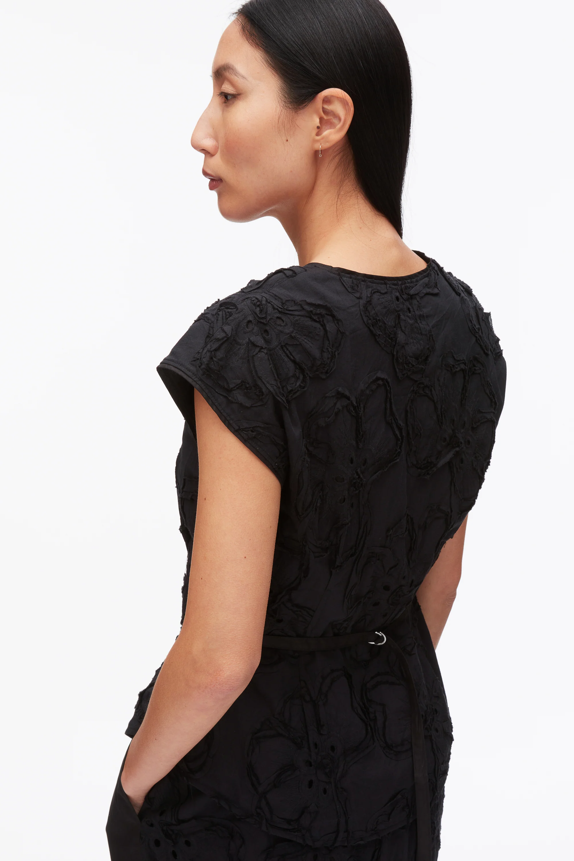 Embroidered Cap Sleeve Top - Image 7