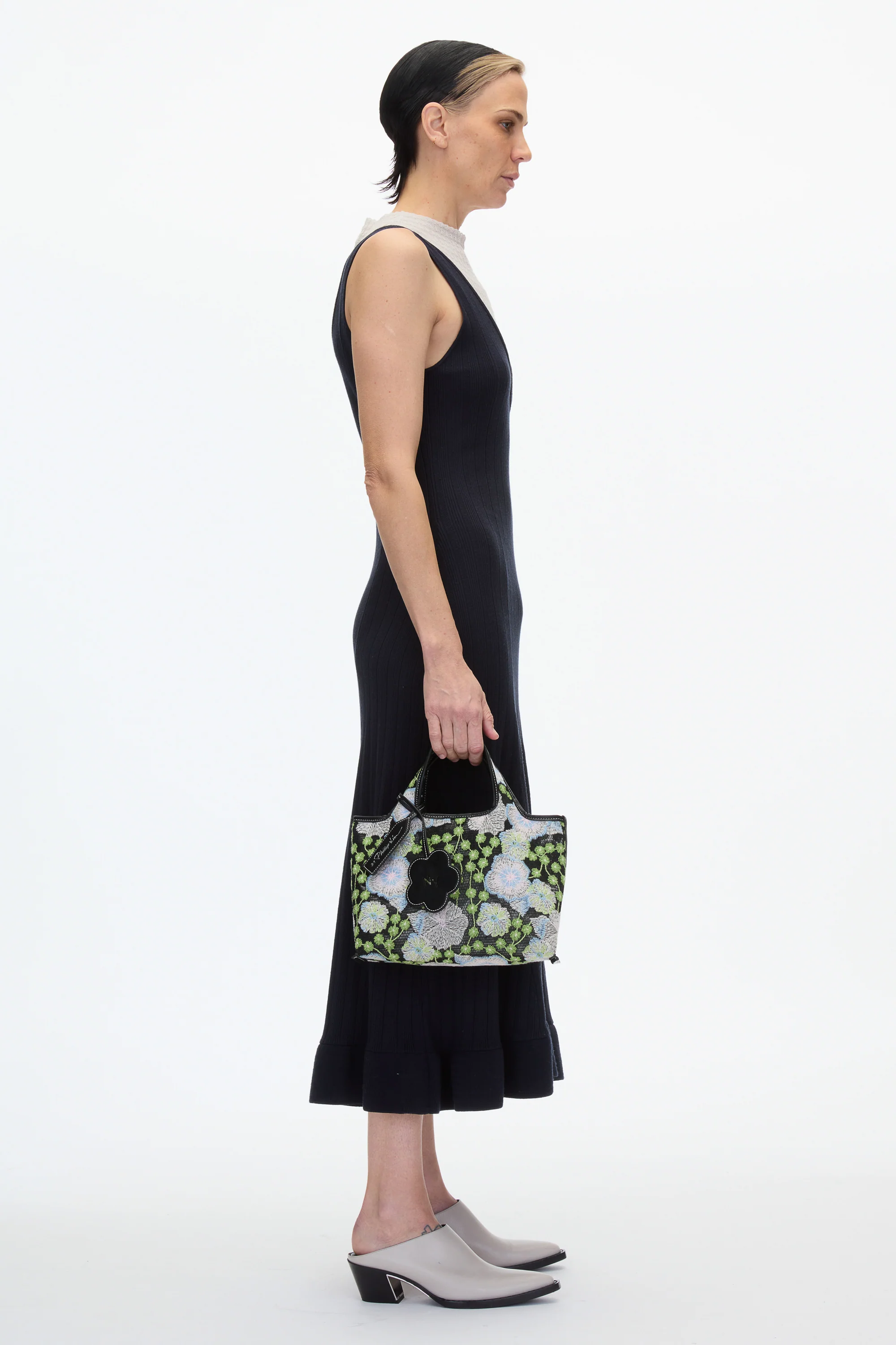Floral Embroidery Mini Market Tote - Image 2