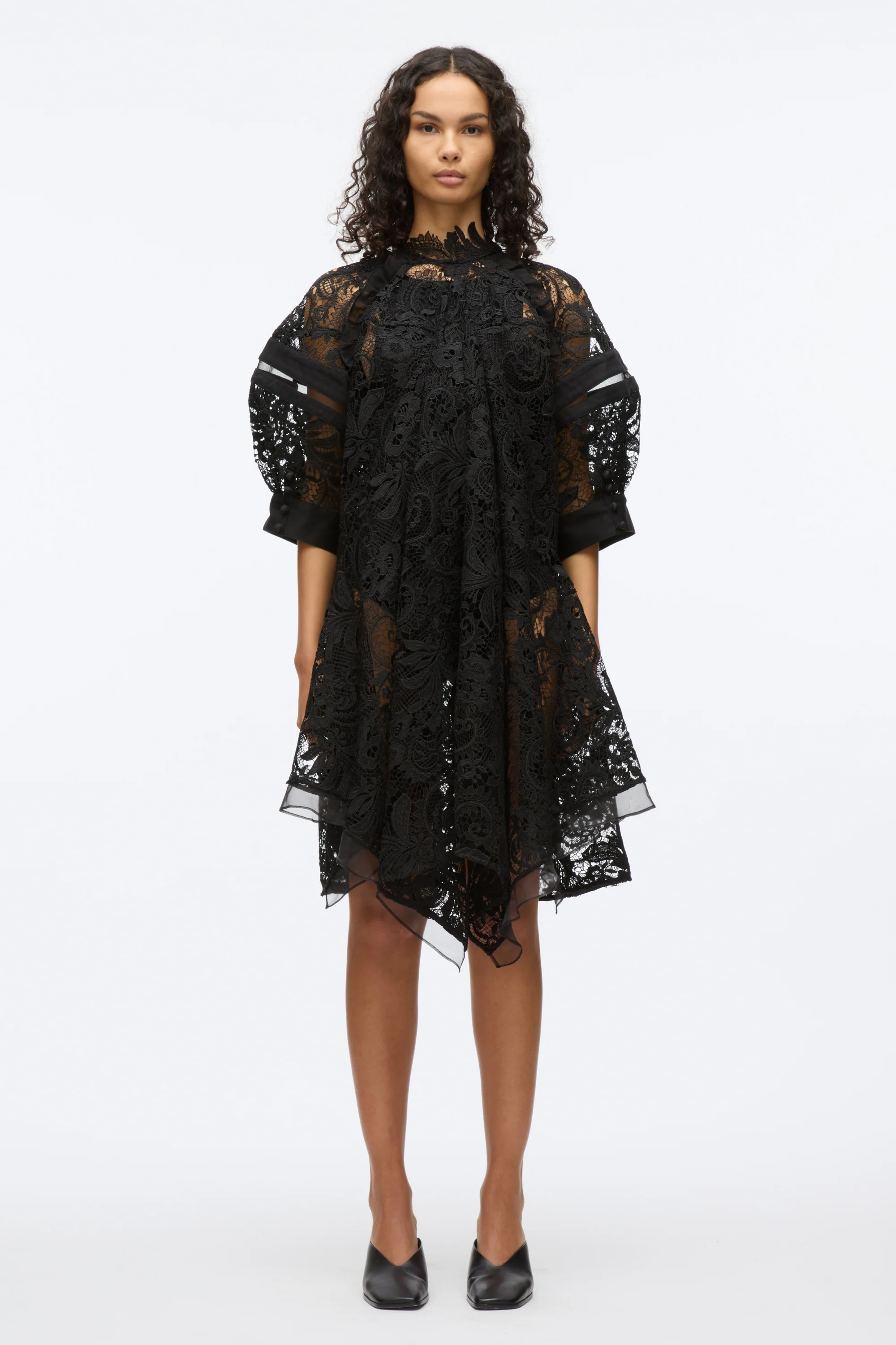 Embroidered Lace Handkerchief Dress - Image 3