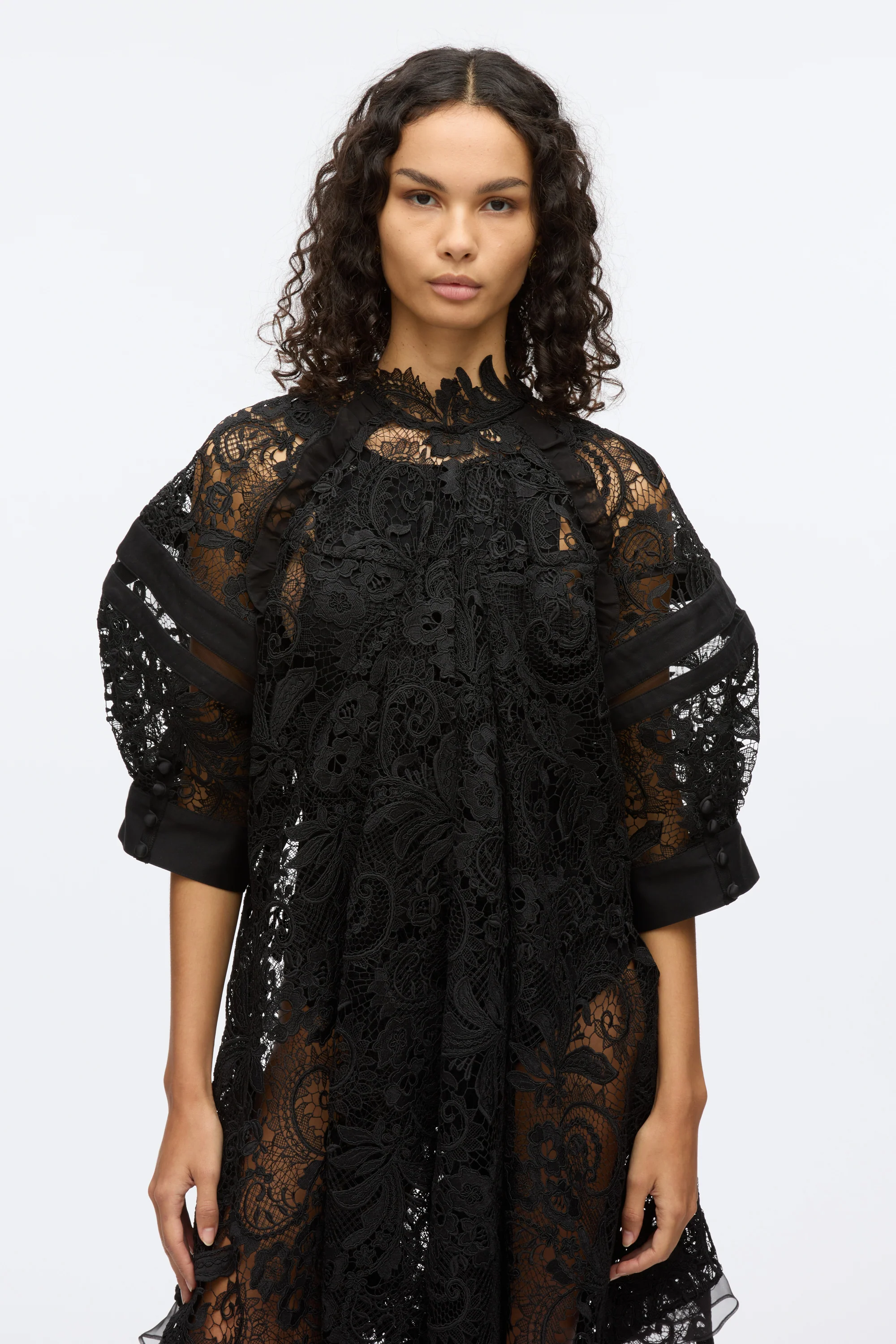 Embroidered Lace Handkerchief Dress - Image 4