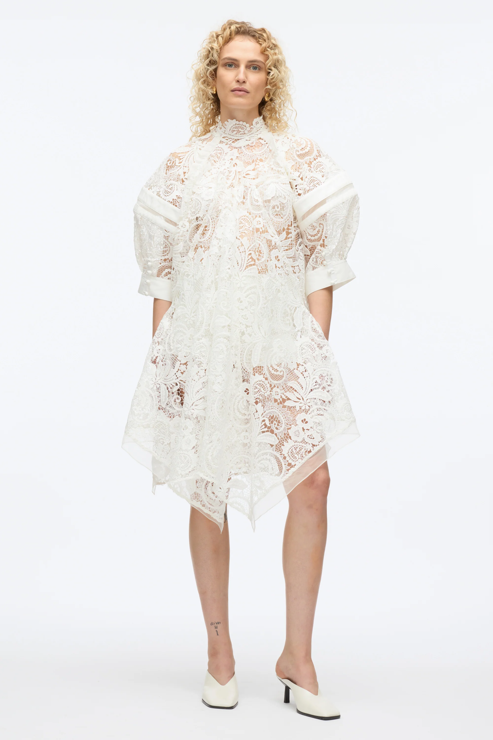 Embroidered Lace Handkerchief Dress - Image 8