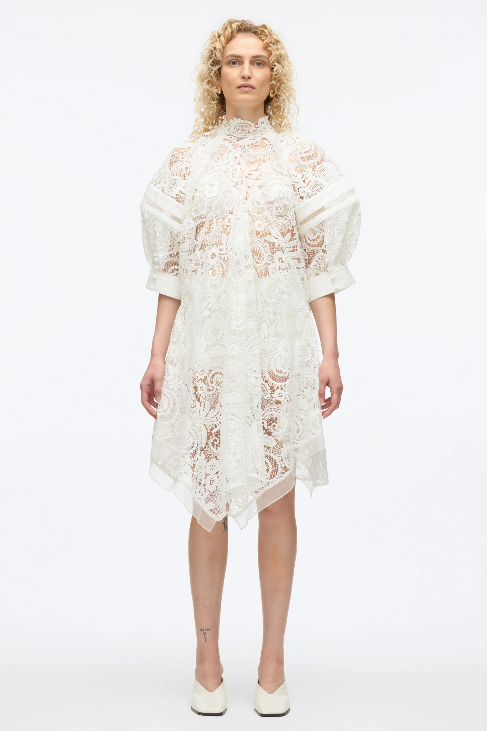 Embroidered Lace Handkerchief Dress - Image 9