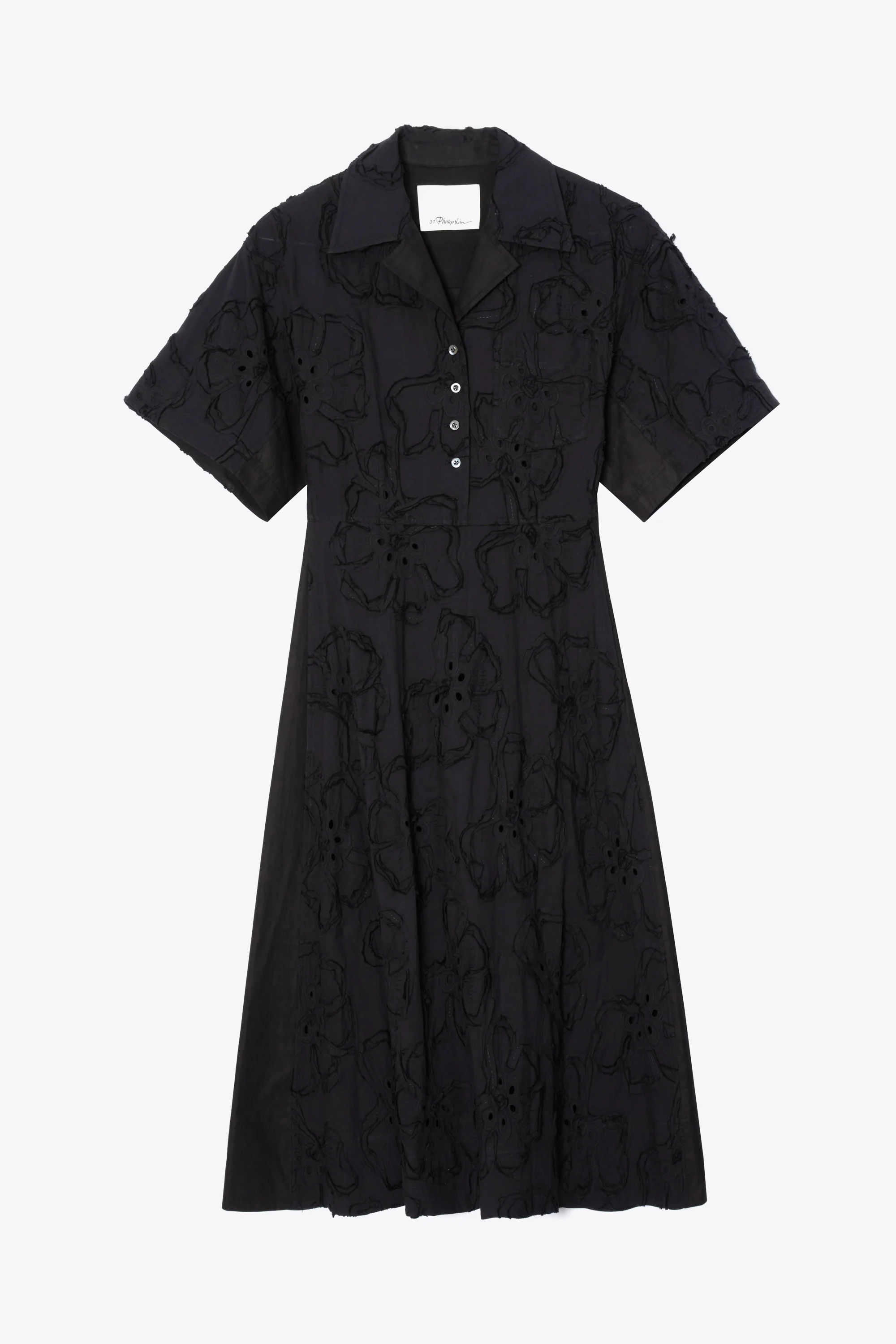 Embroidered Midi Shirt Dress - Image 13