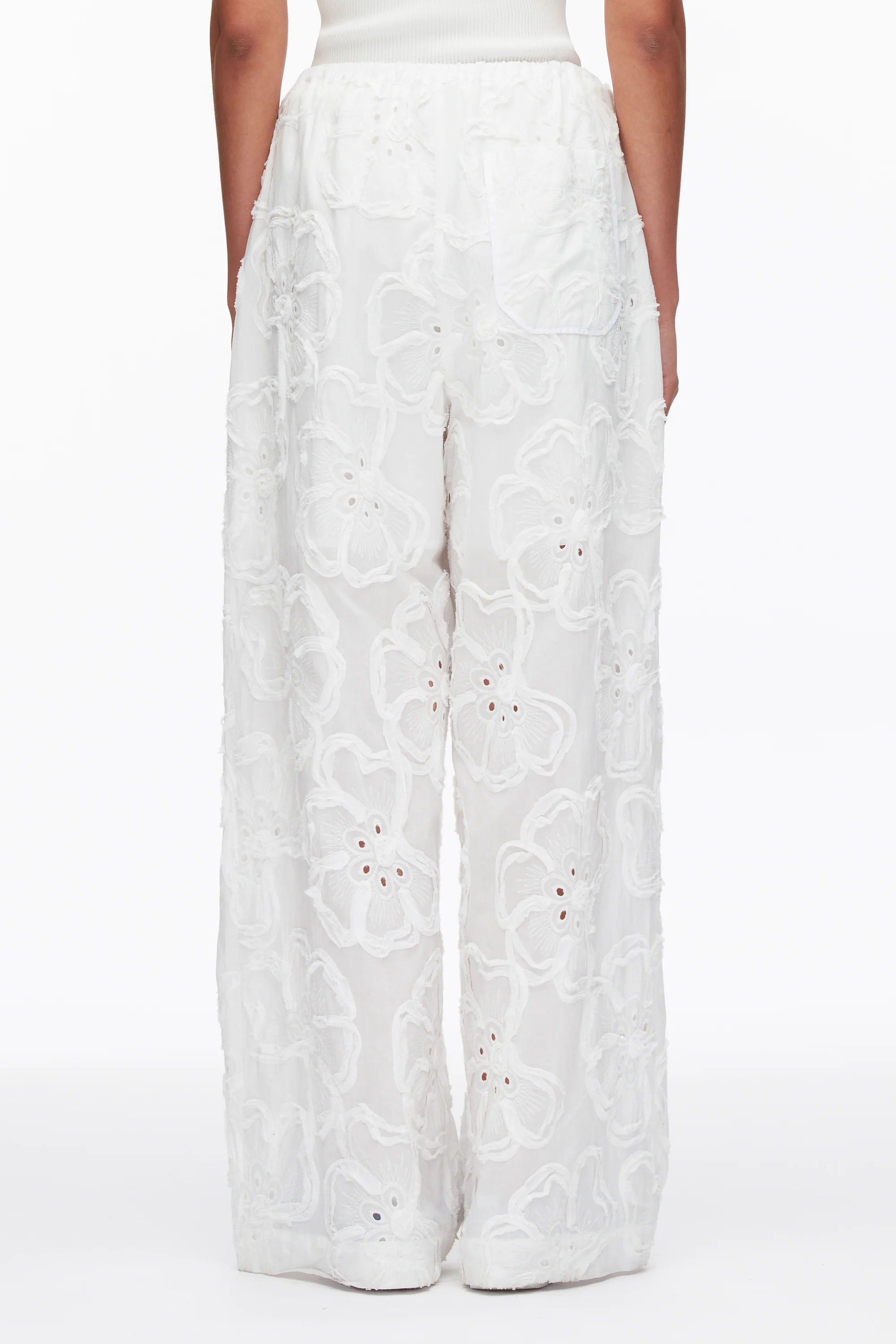 Embroidered Straight Leg Pull On Pants - Image 5
