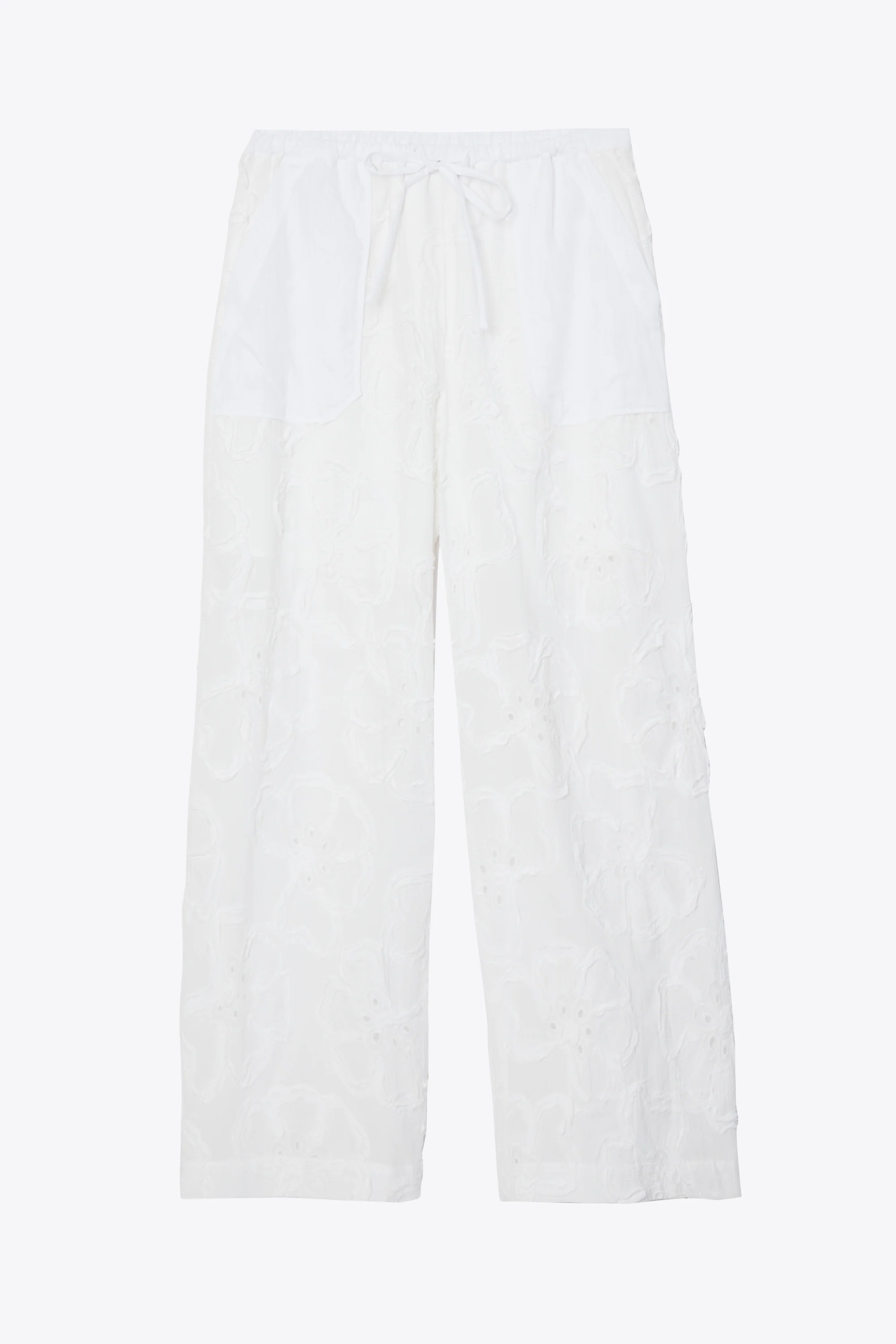 Embroidered Straight Leg Pull On Pants - Image 8
