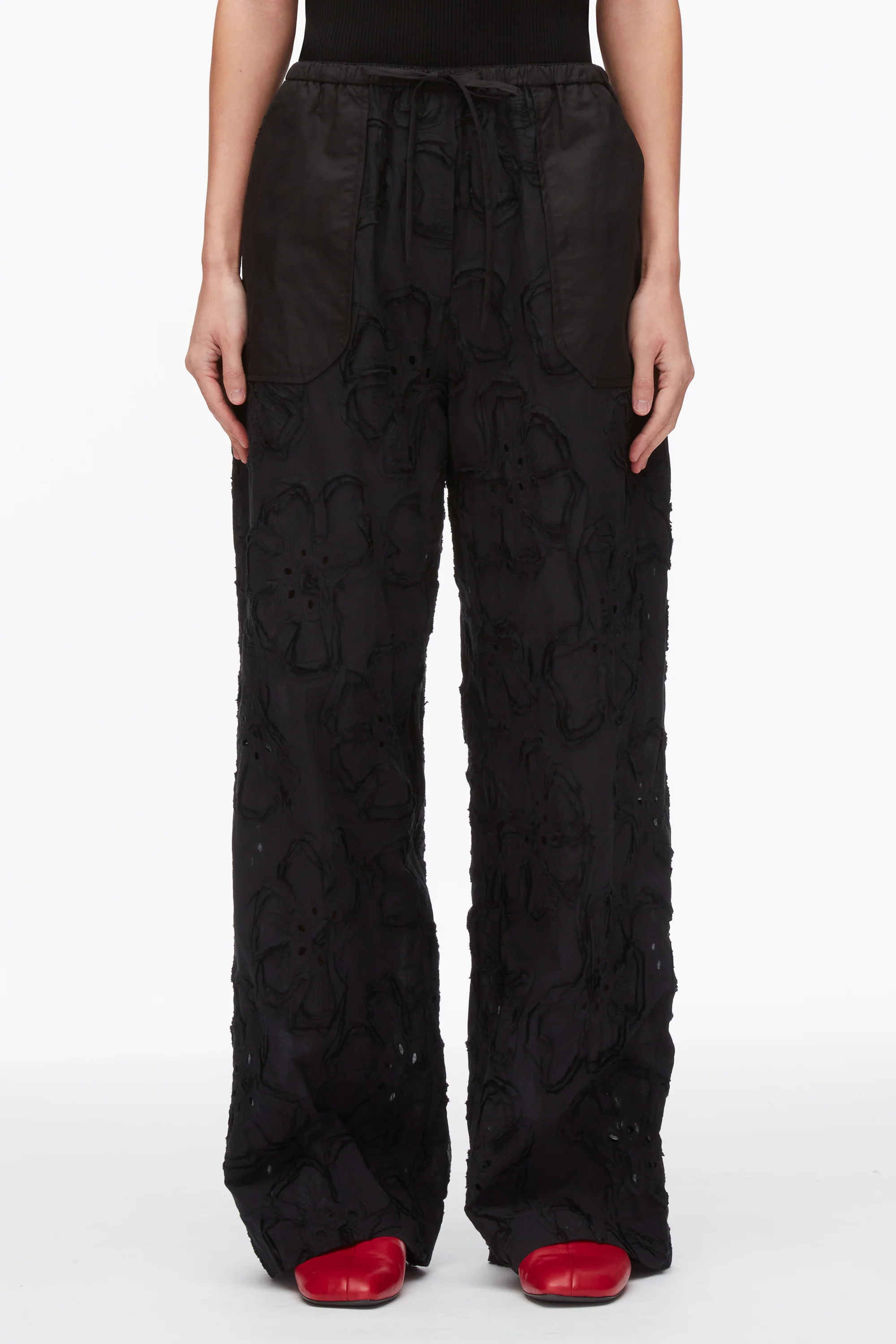 Embroidered Straight Leg Pull On Pants - Image 11