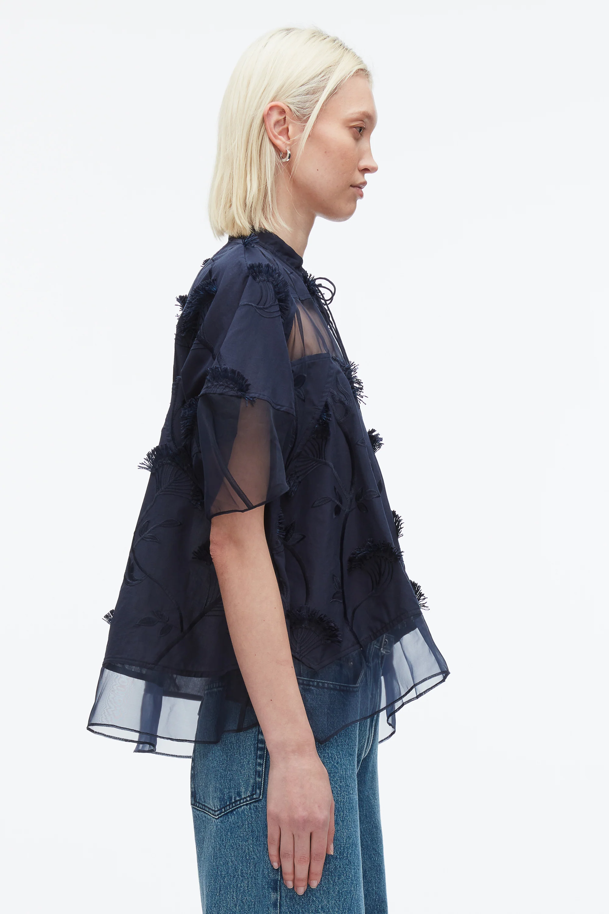 Embroidery Voile Top with Organza Combo - Image 10