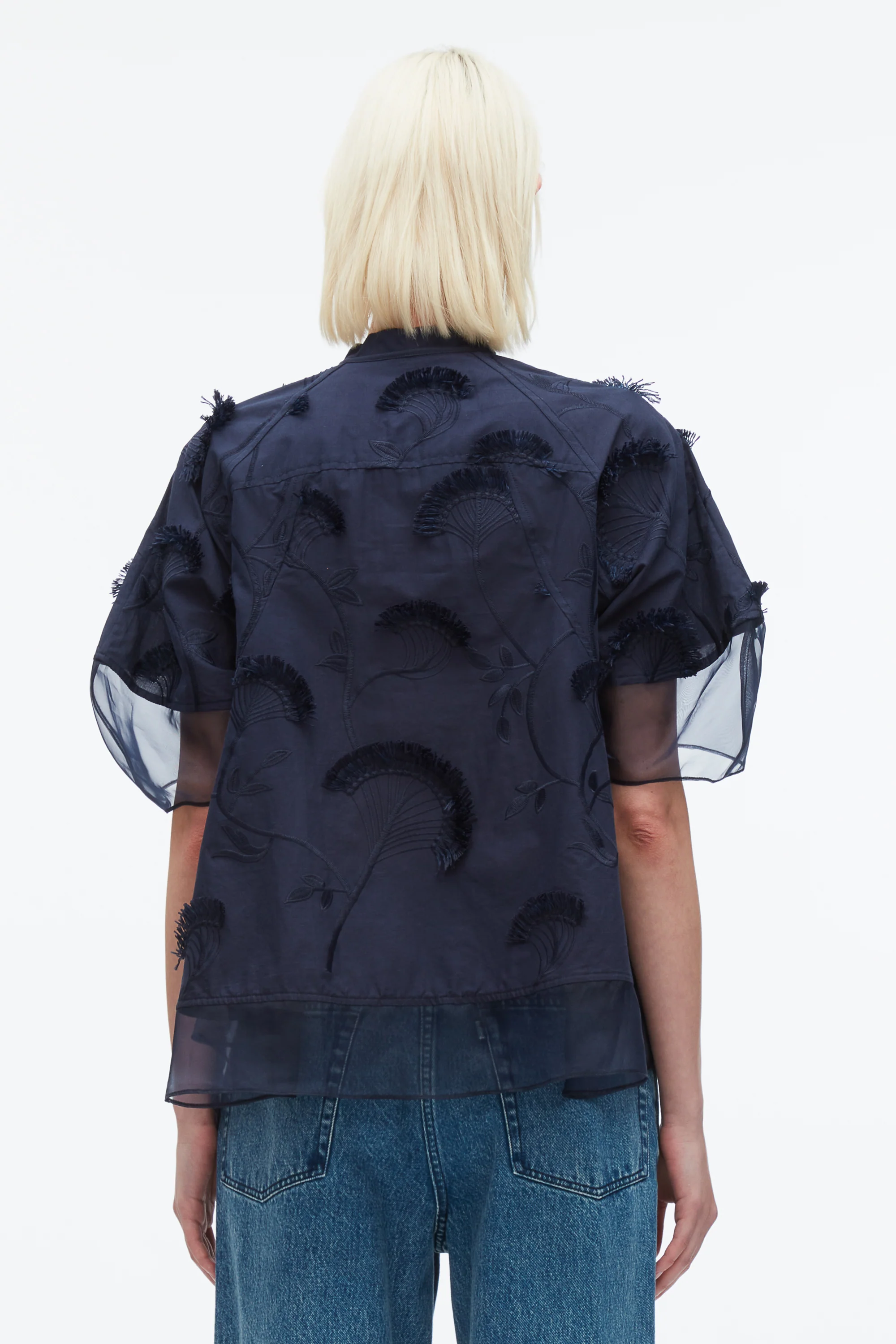 Embroidery Voile Top with Organza Combo - Image 11