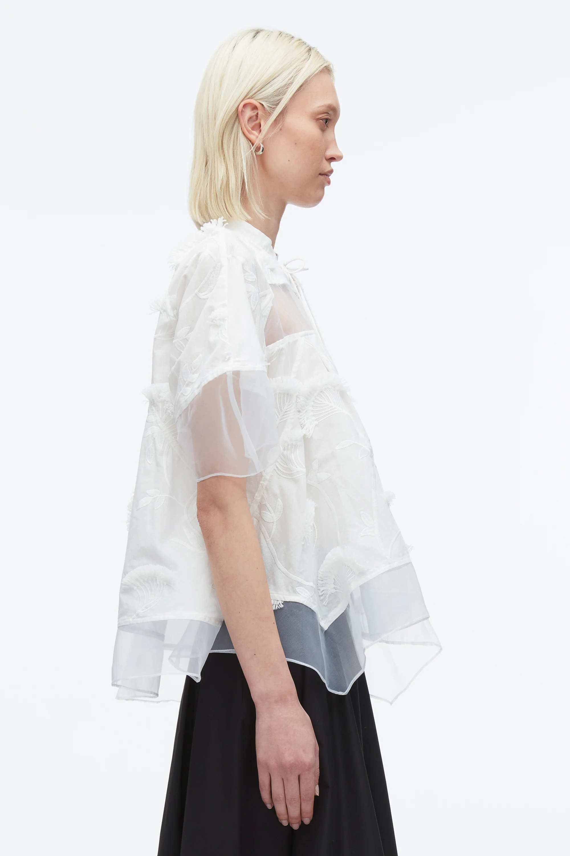 Embroidery Voile Top with Organza Combo - Image 4