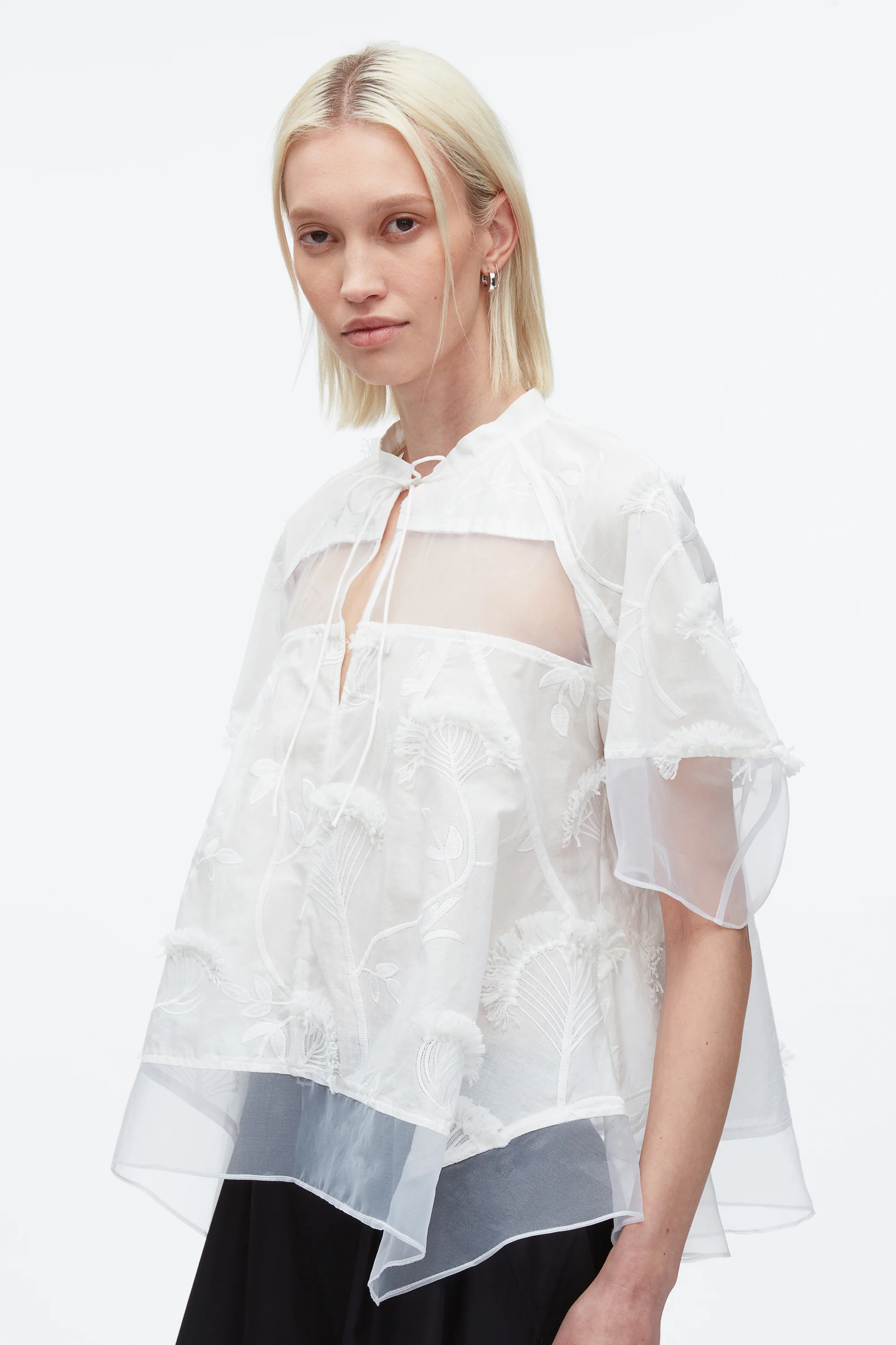 Embroidery Voile Top with Organza Combo - Image 6