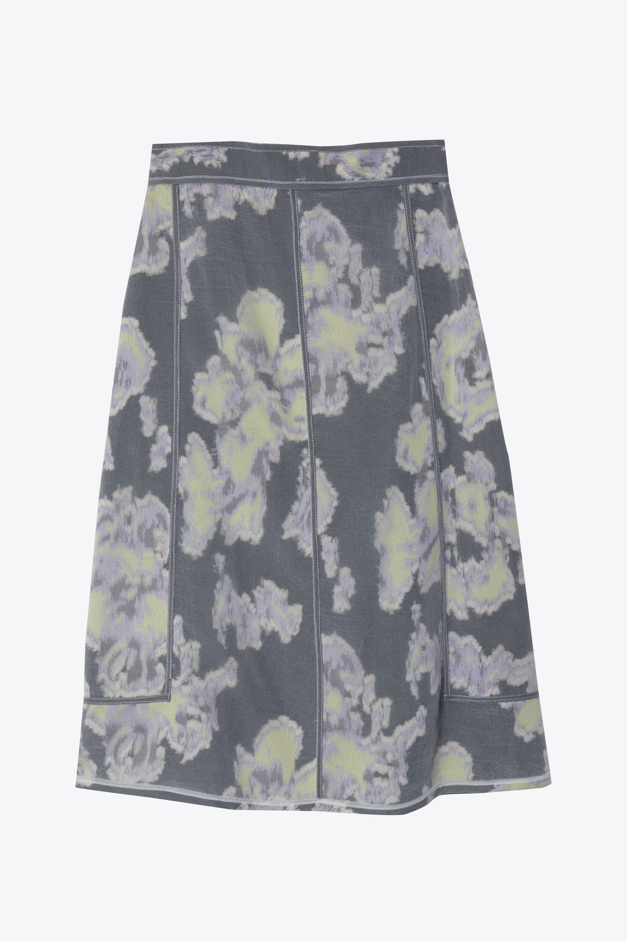 Fil Coupé Abstract Daisy Skirt With Seam Details