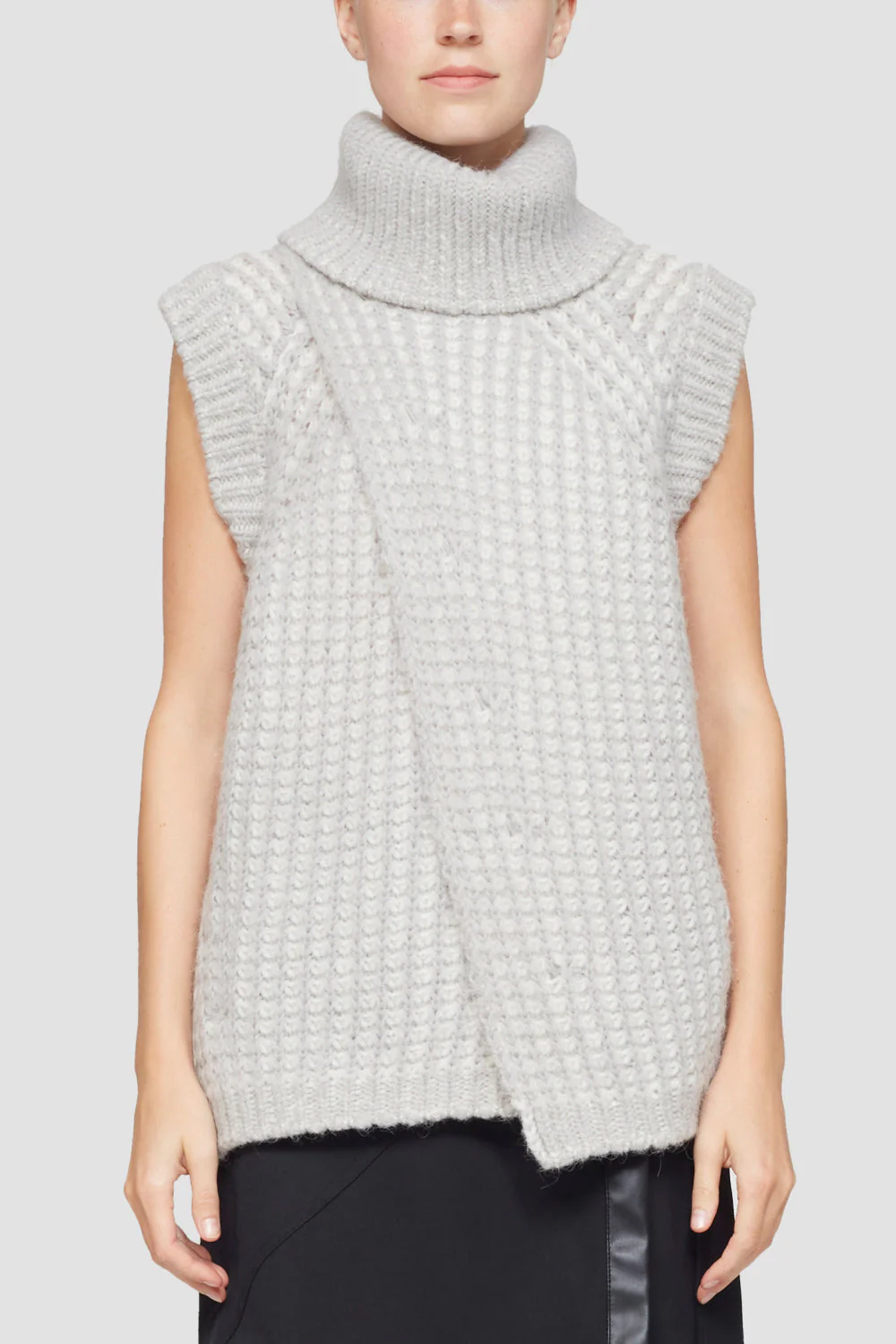 Fisherman Rib Cowl Neck Sl Sweater - Image 2