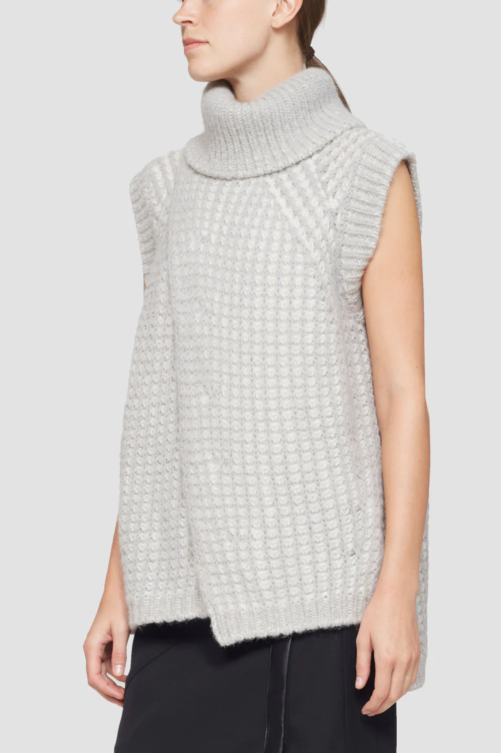 Fisherman Rib Cowl Neck Sl Sweater - Image 3